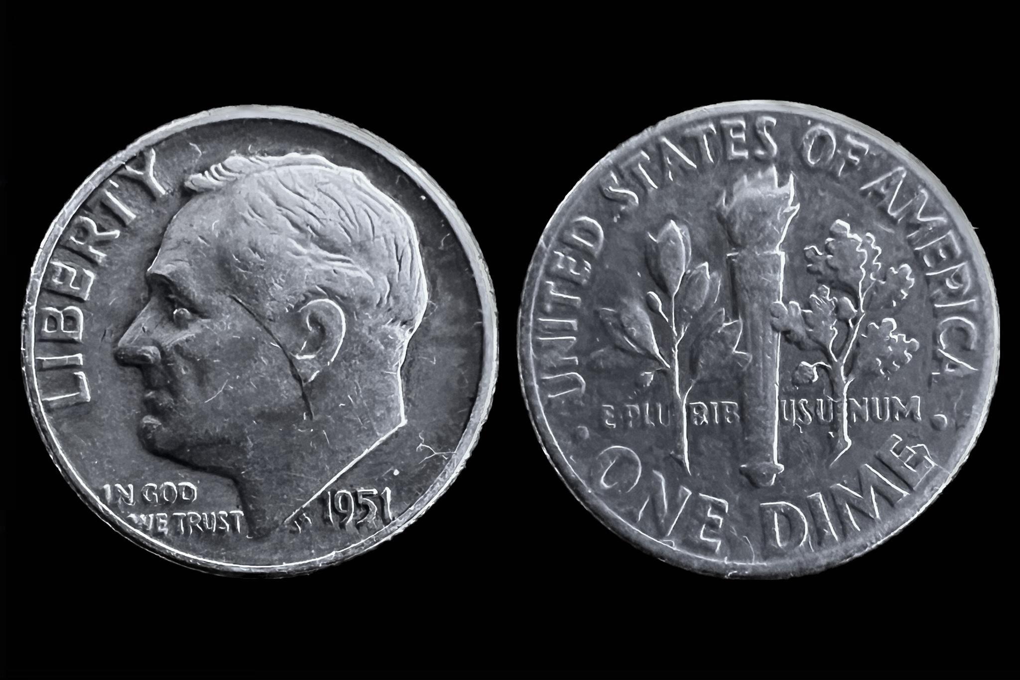 1 dime USA Roosevelt (1951) Schöne197 