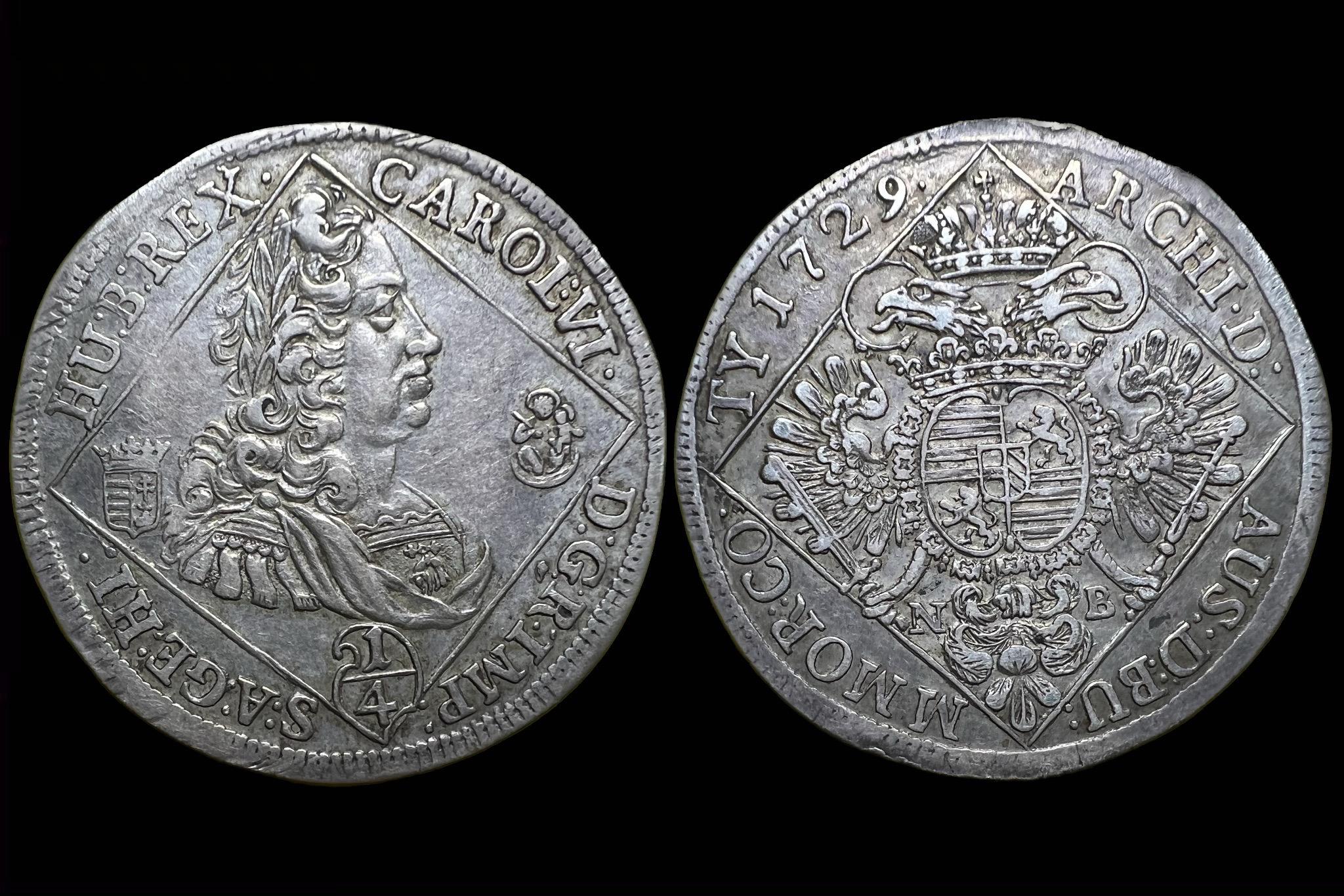 III. Károly 1/4 Tallér (1729)N-B ÉH-1194 