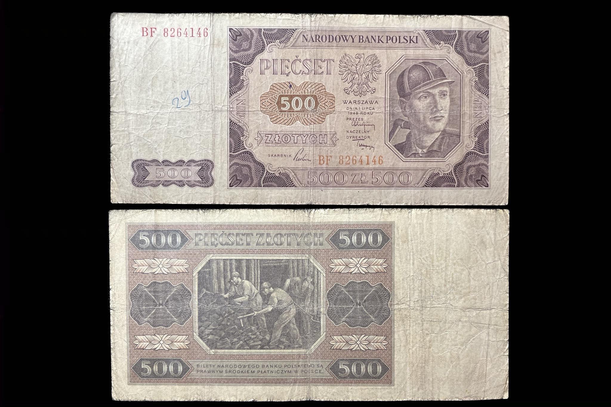 Lengyelország 500 Zlotych (1948)BF F