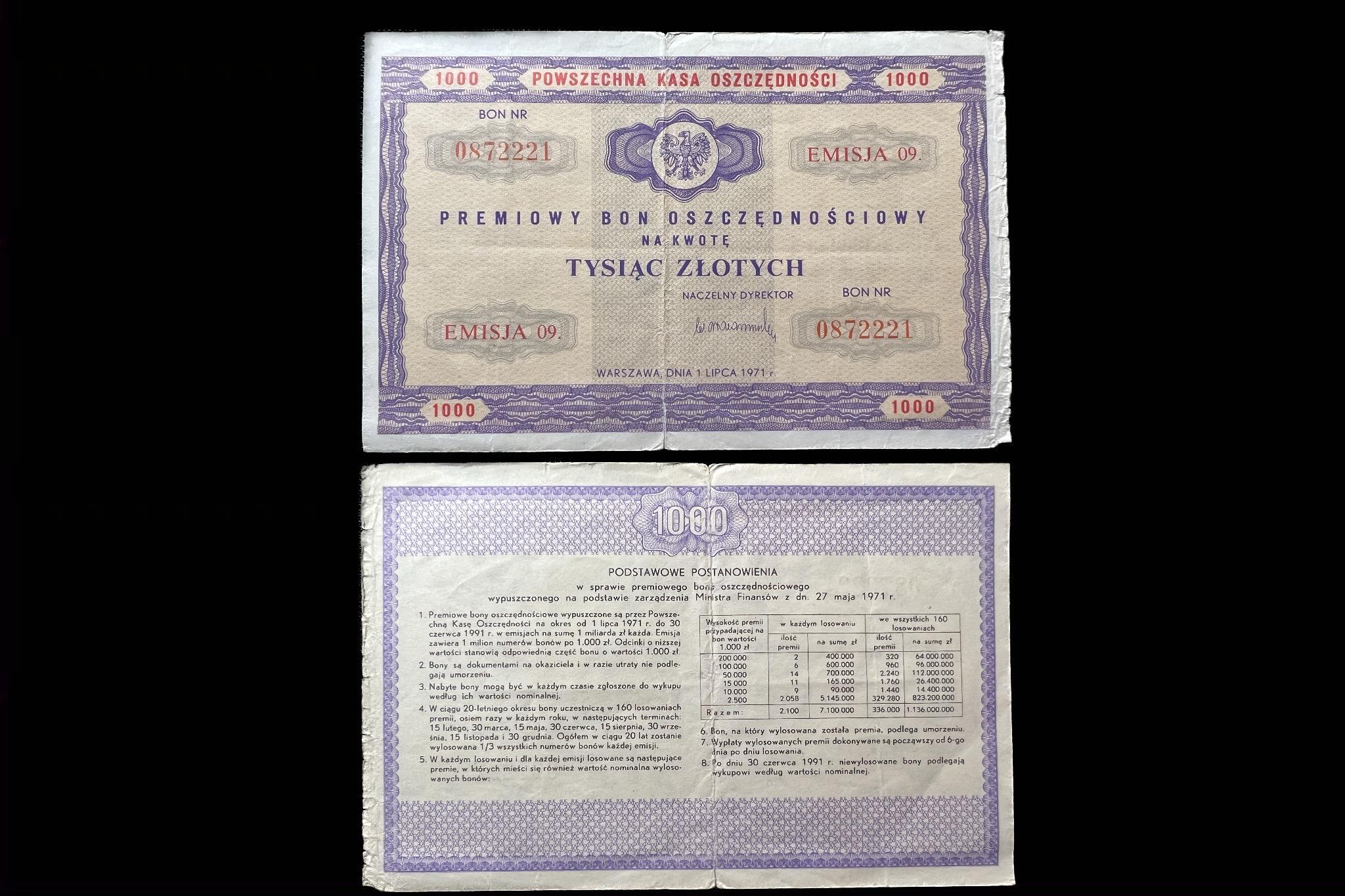 Lengyelország Megtakarítási kötvény, utalvány (1971) VF