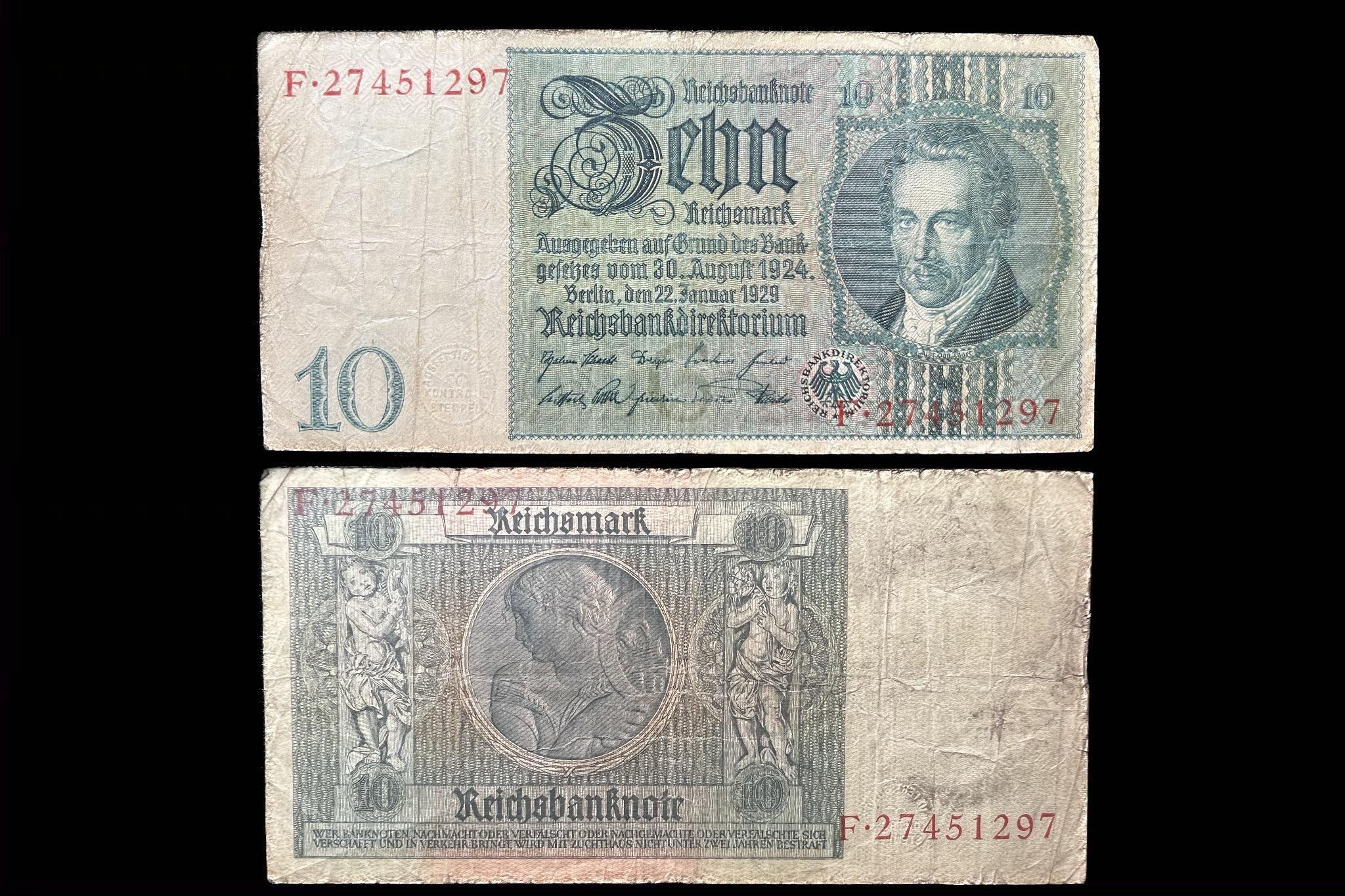 Németország 10 Reichmark (1924_29)F  F