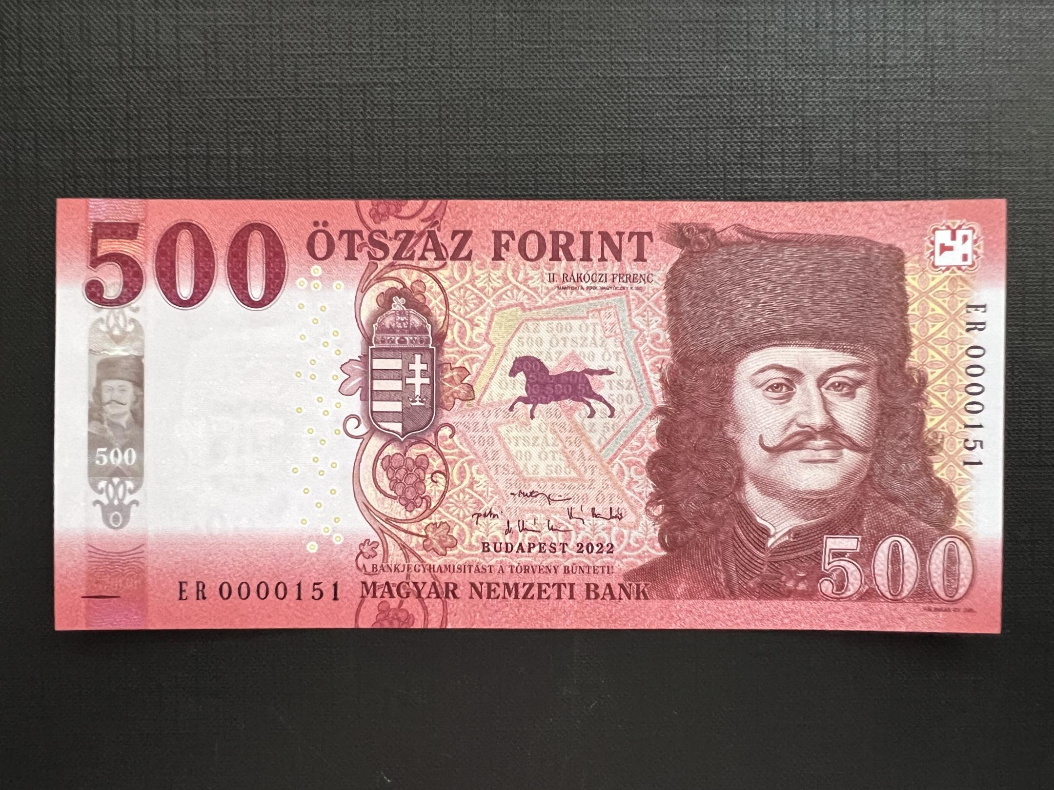 500 Forint (2022) ER 00151 alacsony sorszám UNC