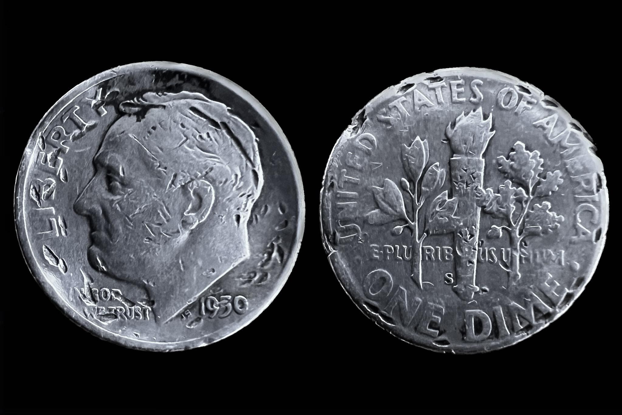 1 dime USA Roosevelt (1950) S (hibás veret) Schöne197 