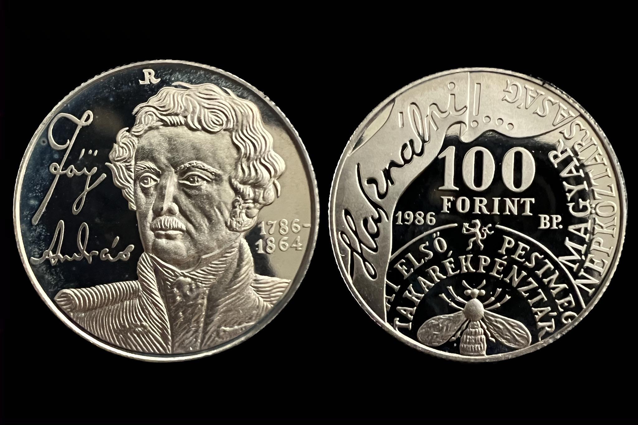 Fáy András születésének 200. évfordulójára 100 Forint PP  