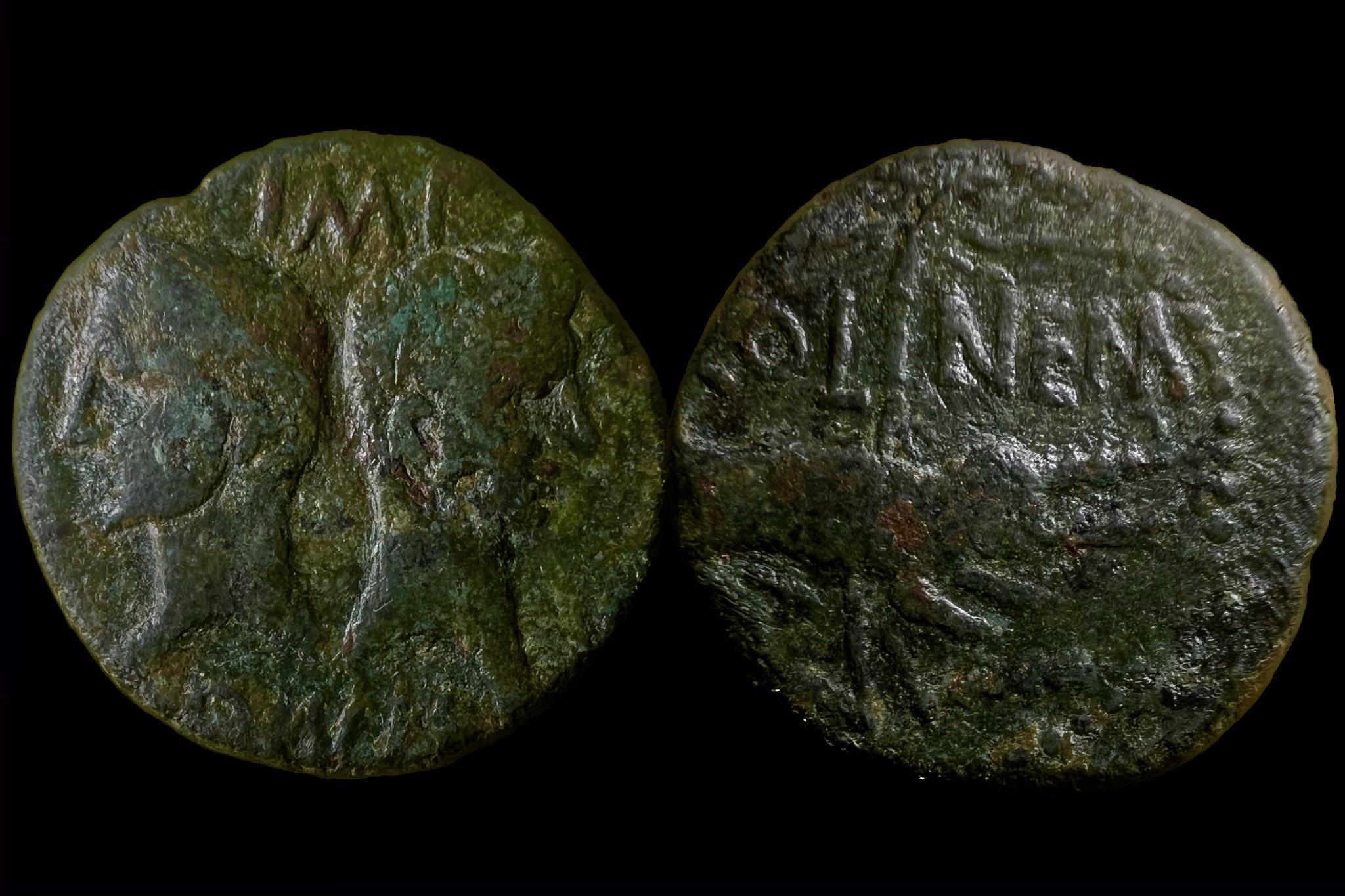 Julio Claudius Augustus és Agrippa R! Dupondius Nemausus (i.e.16-10) RIC159