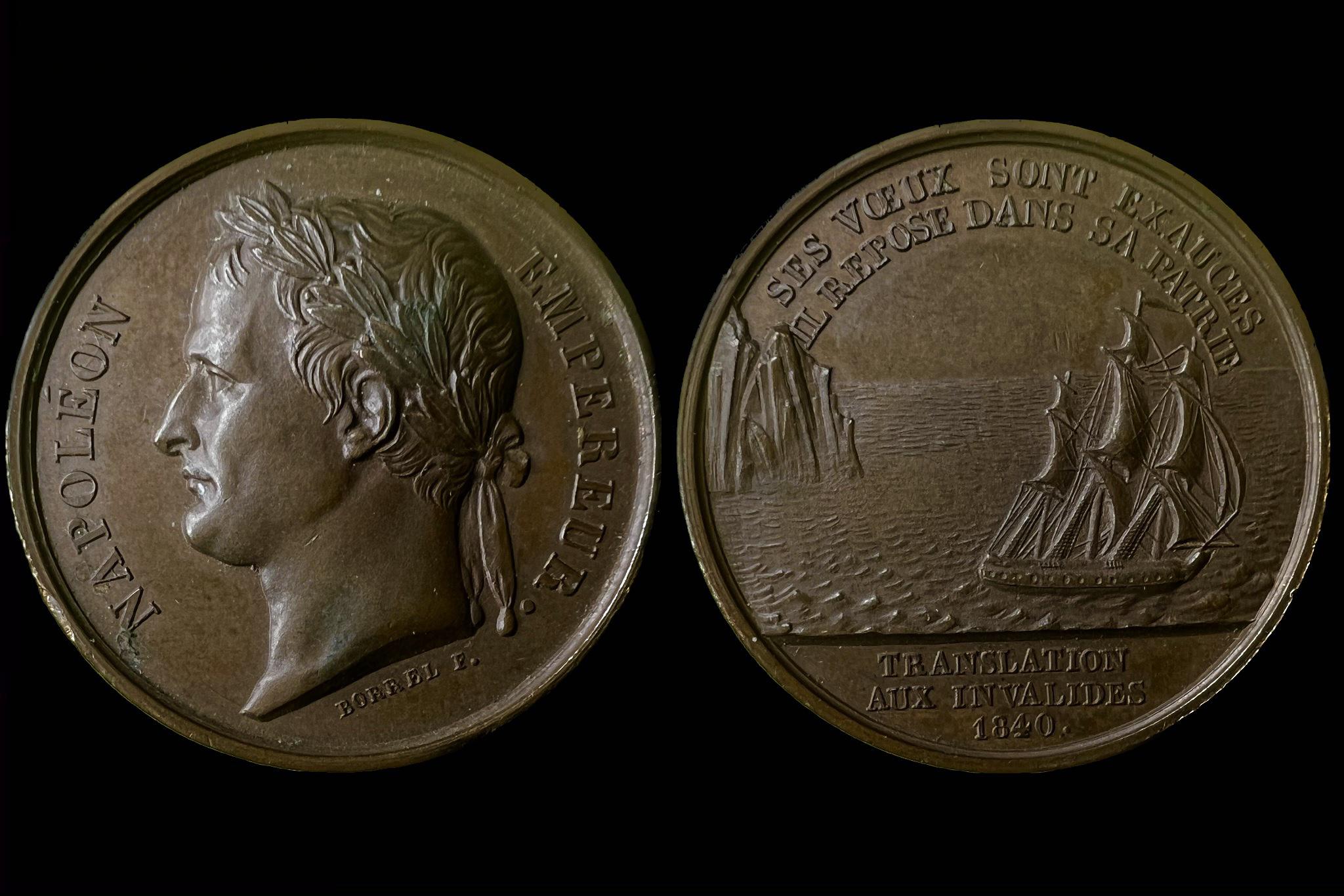 Napoleon Francia emlékérem Napoleon hamvainak visszatérése (1840) Boarel F. COLLIGNON 1207