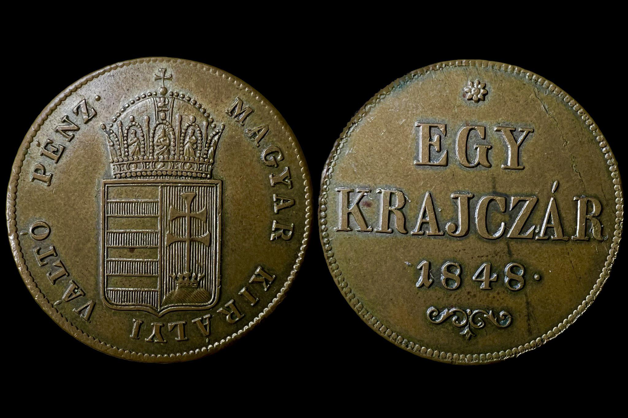 Szabadságharc 1 Krajcár (1848) Adamo B1 