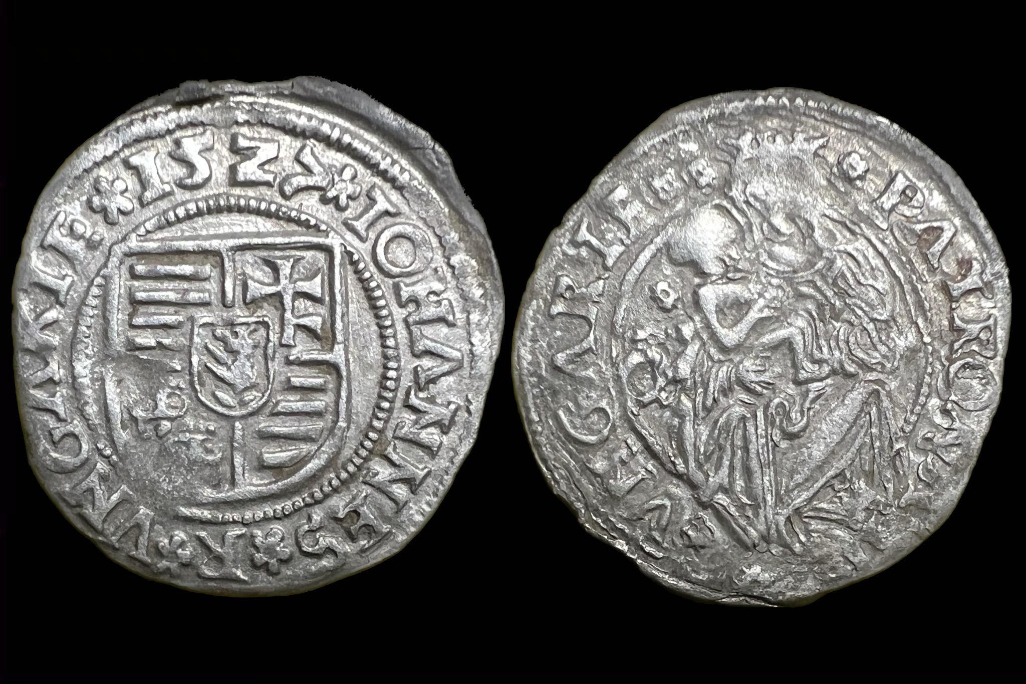 Szapolyai John denar (1527) R! rozetta! ÉH-699