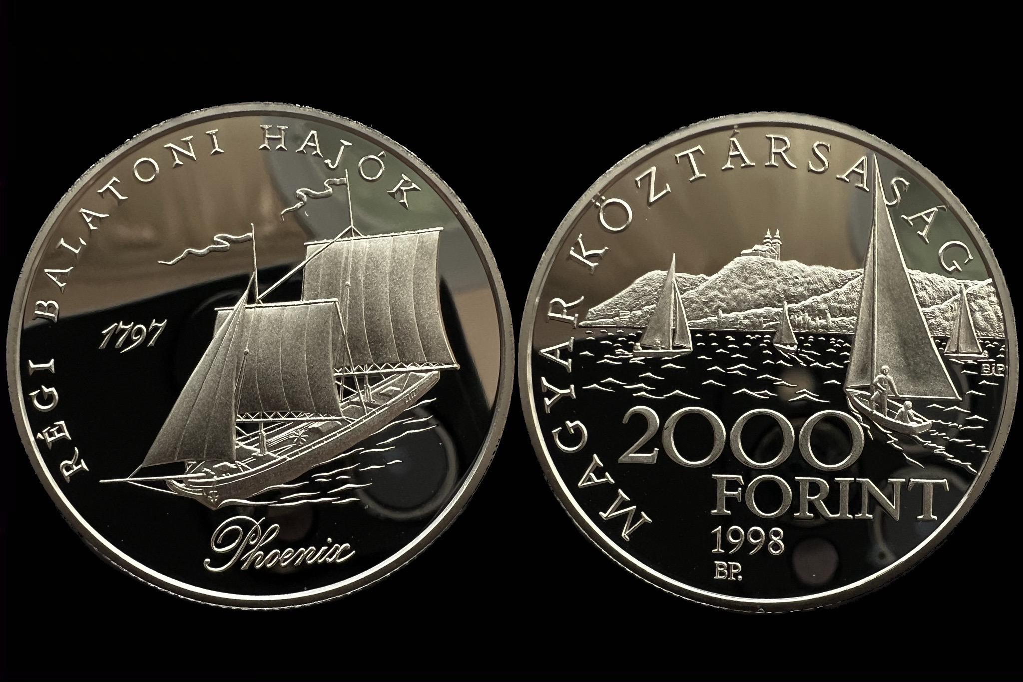 Régi balatoni hajók 2000Ft Phoenix PP 1998 UNC Prospektussal