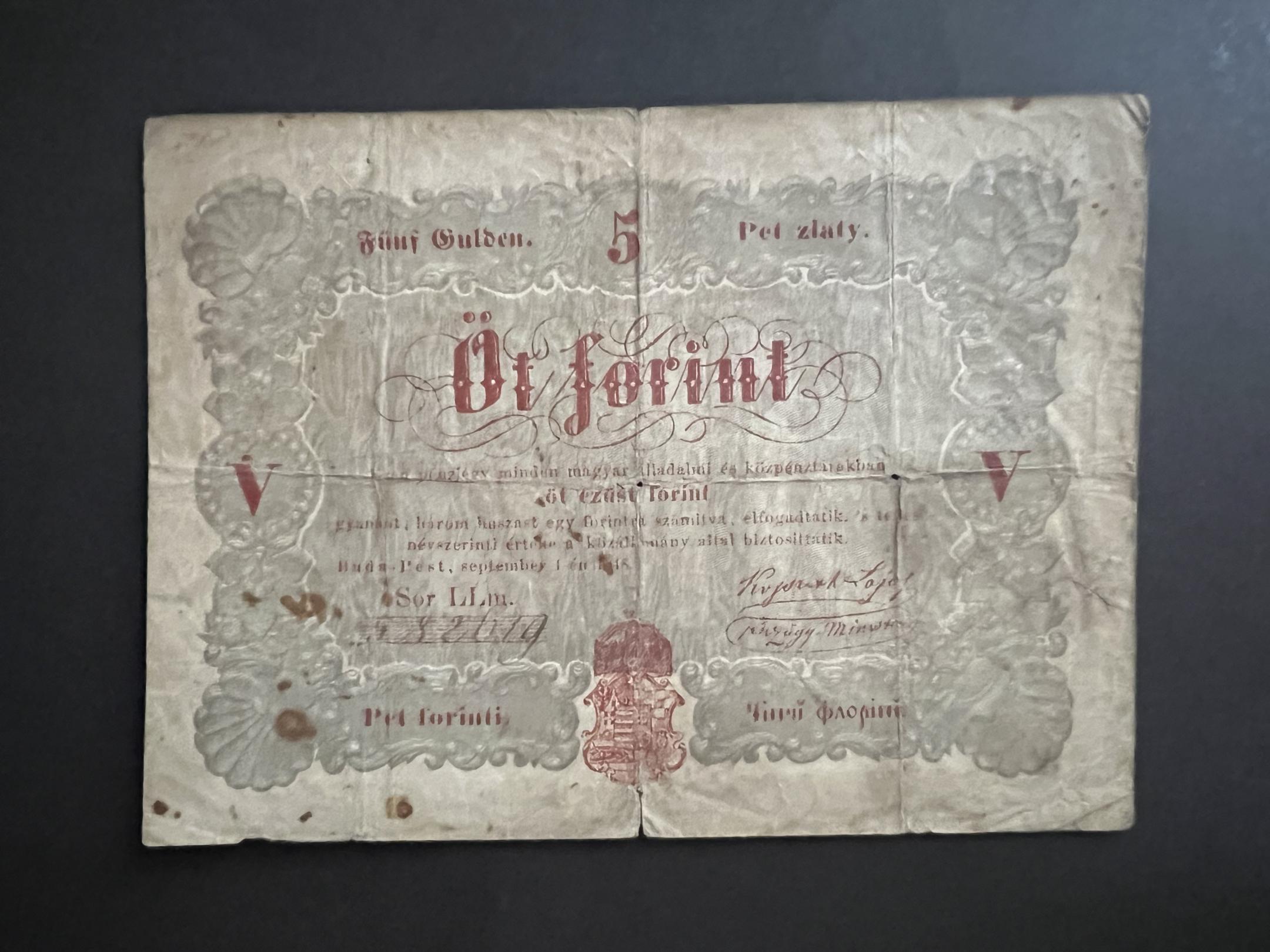 Szabadságharc 5 Forint (1848) Adamo G109 VG 