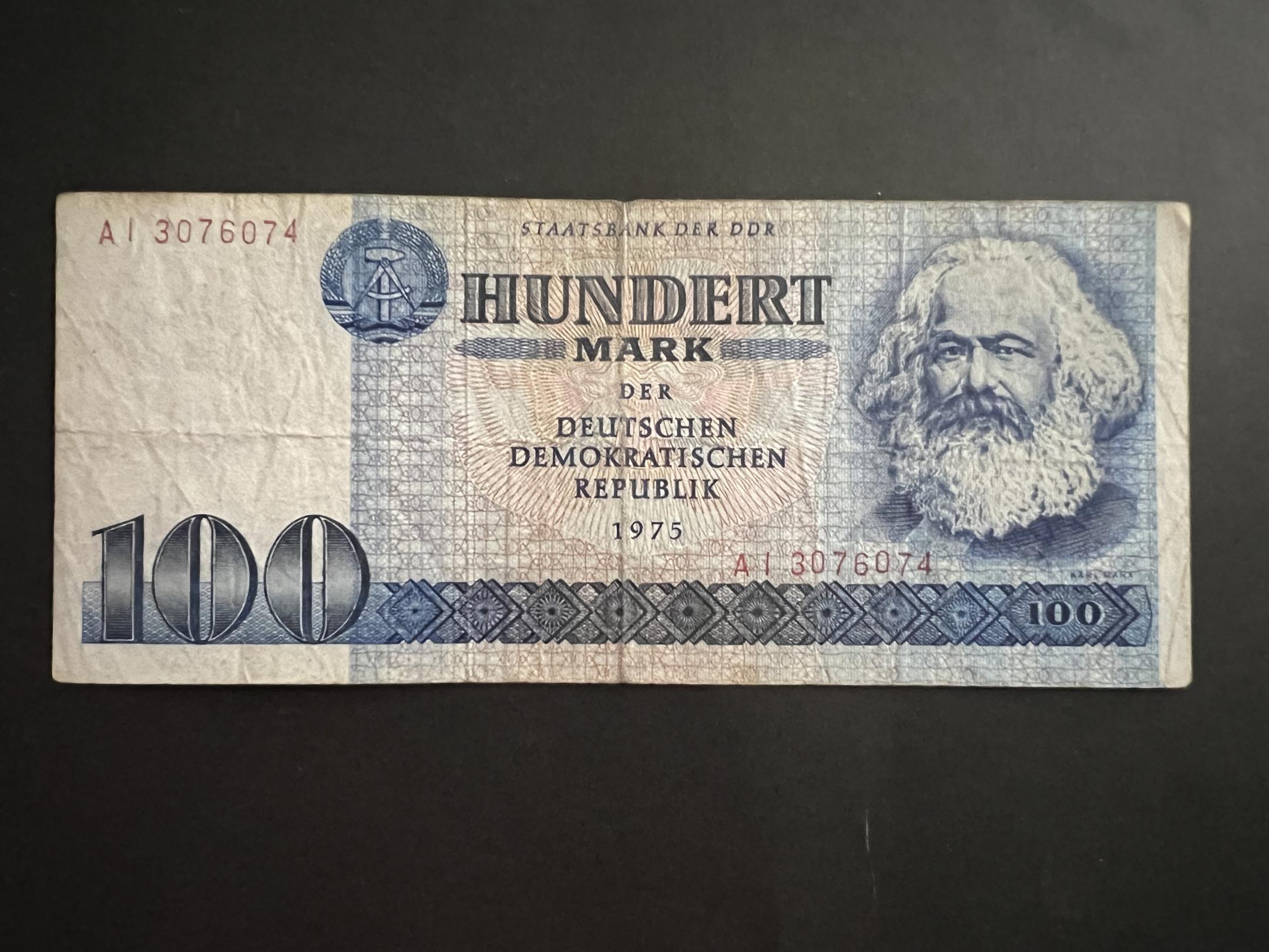 100 Márka DDR (1975)AI Karl Marx VF 