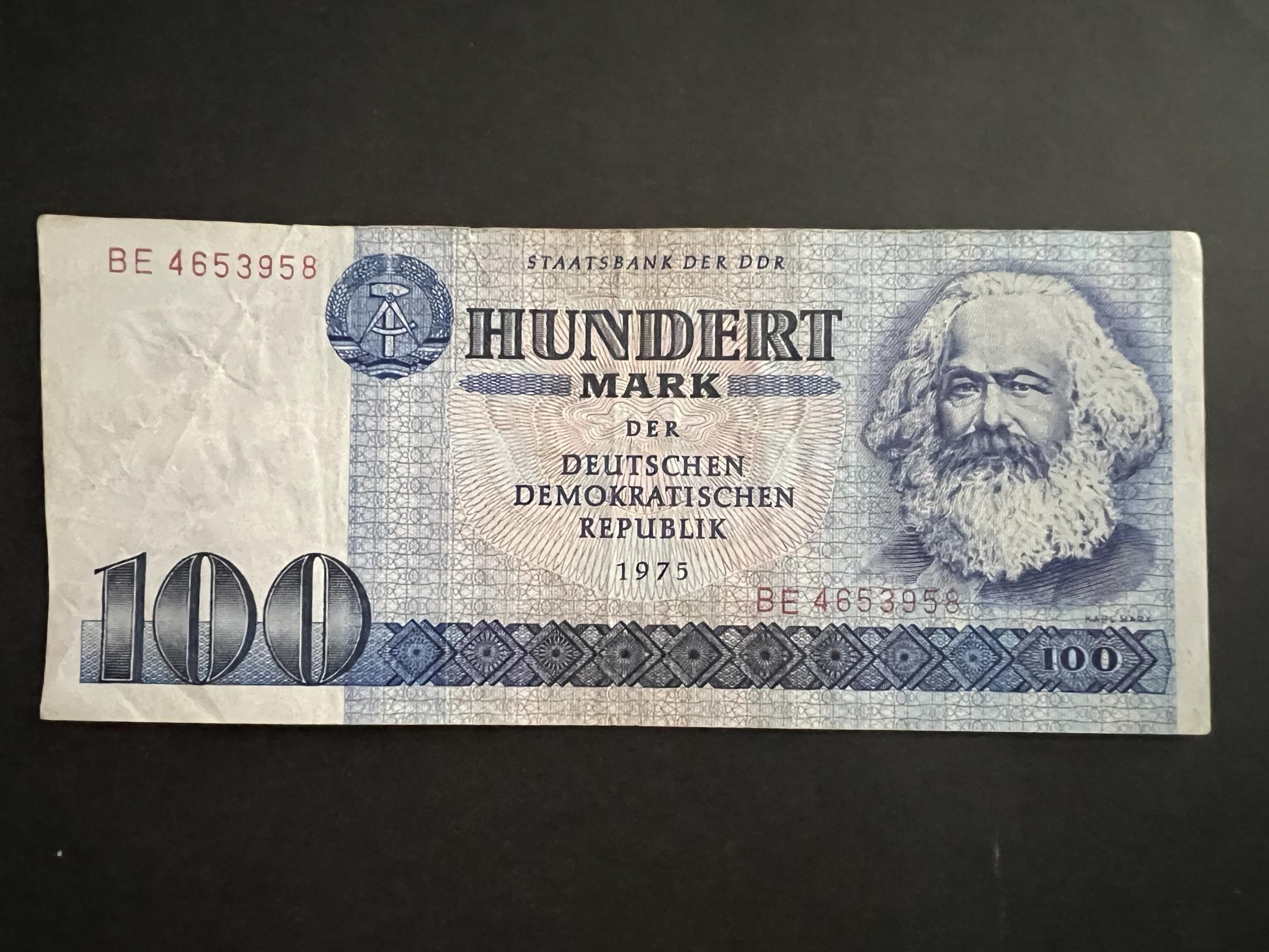 100 Márka DDR (1975)BE Karl Marx VF 