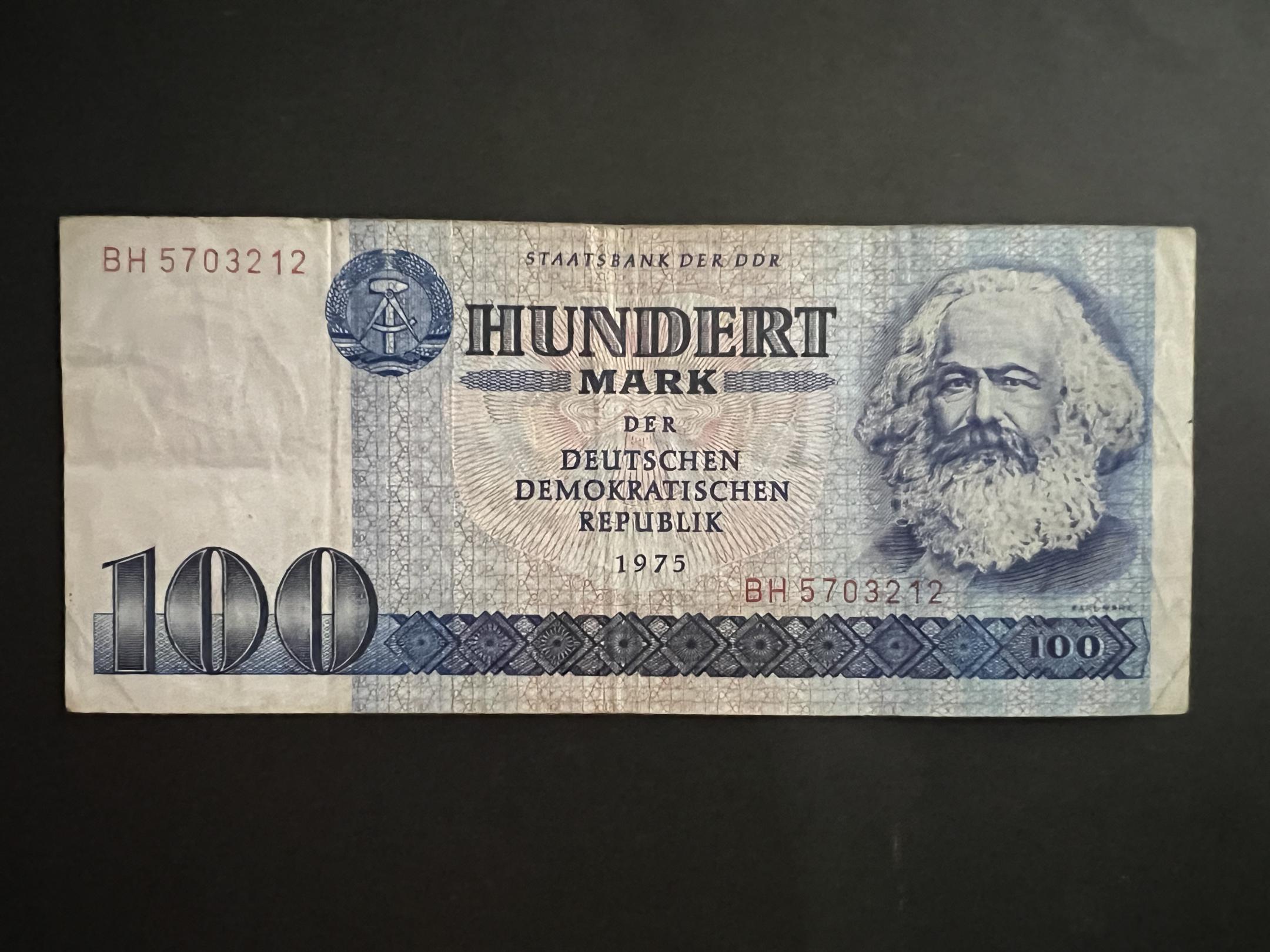 100 Márka DDR (1975)BH Karl Marx VF 