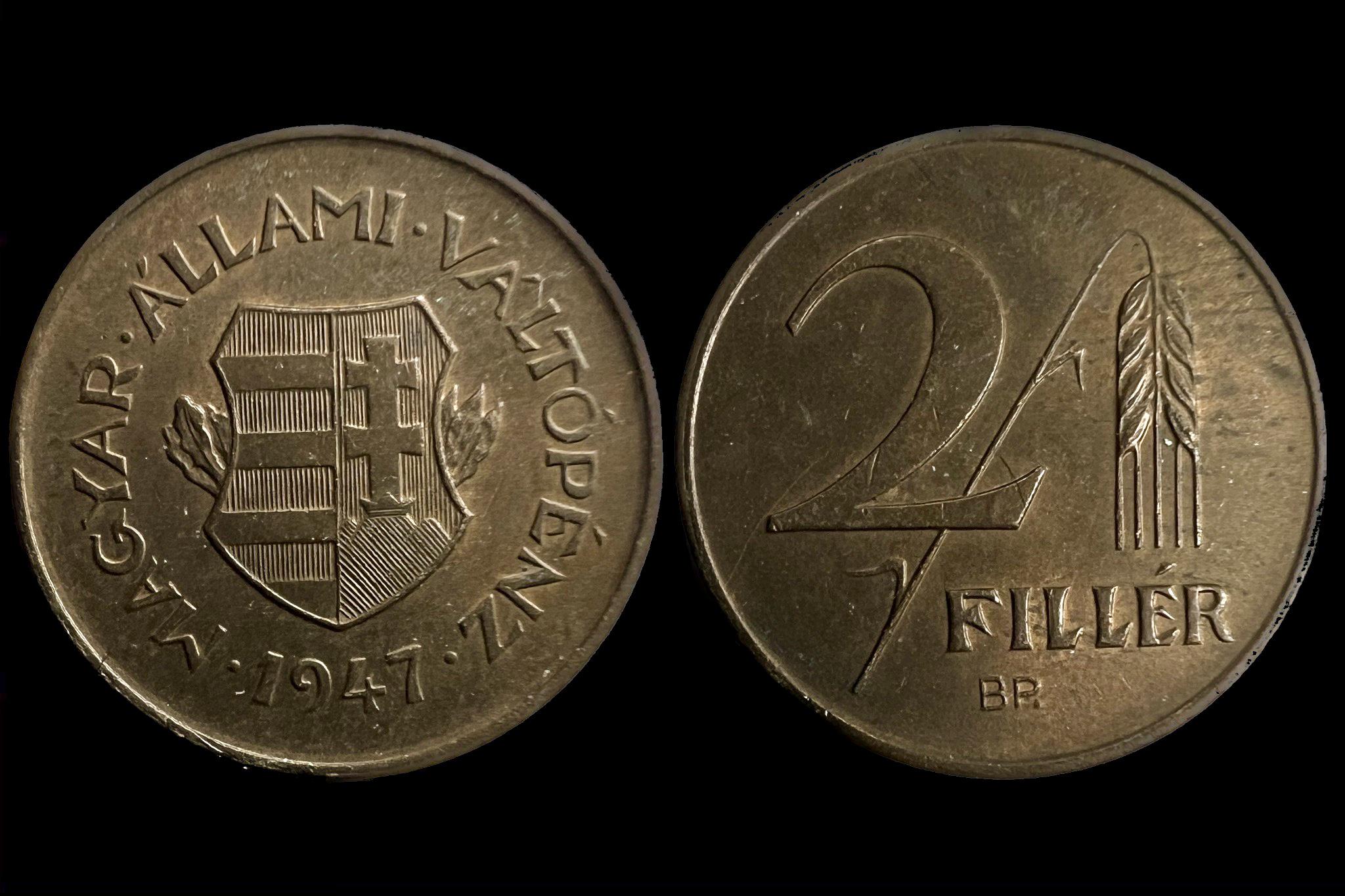 2 fillér (1947) aUNC Adamo F1 