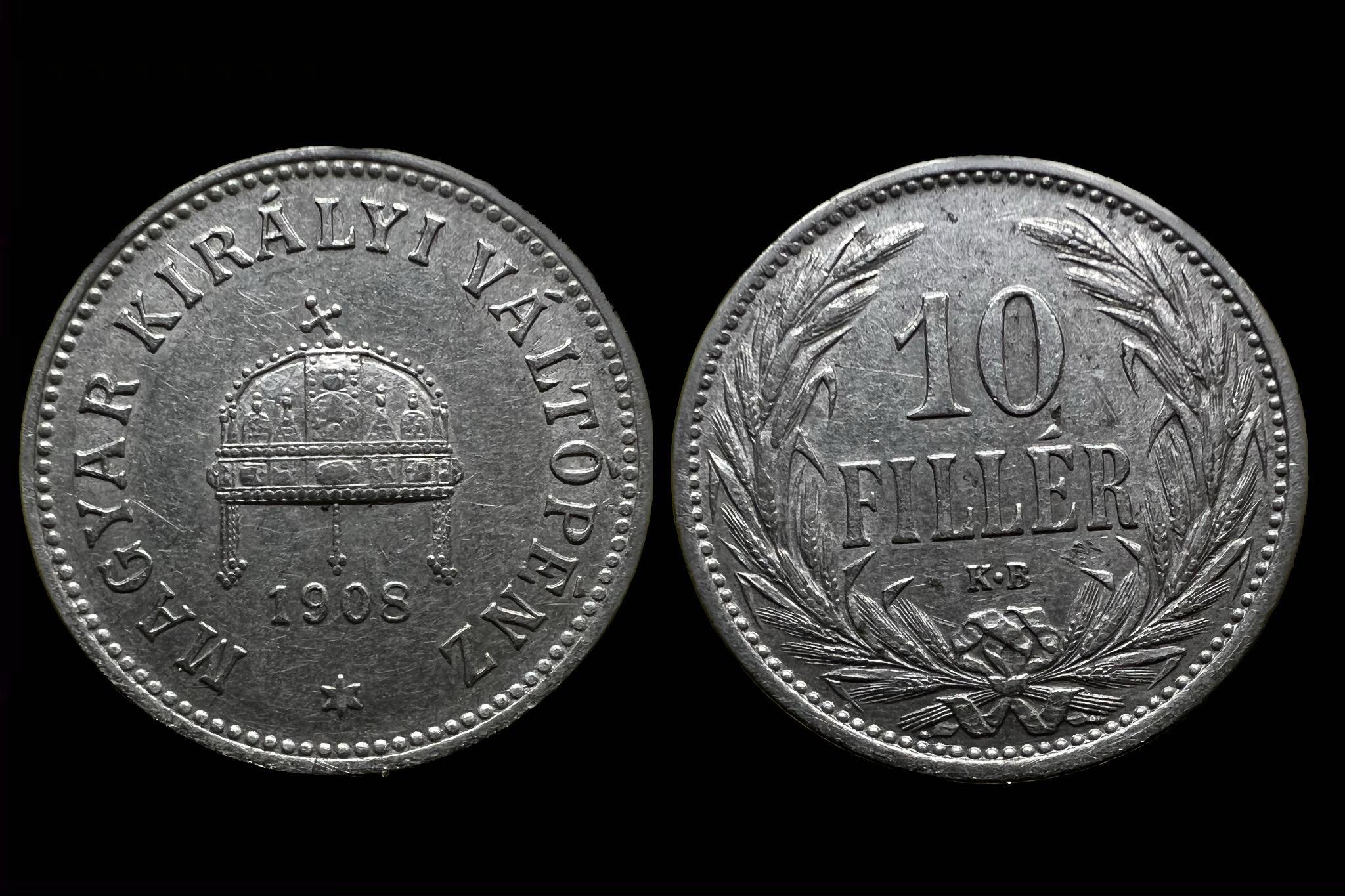 10 fillér (1908)  Adamo K3.1 