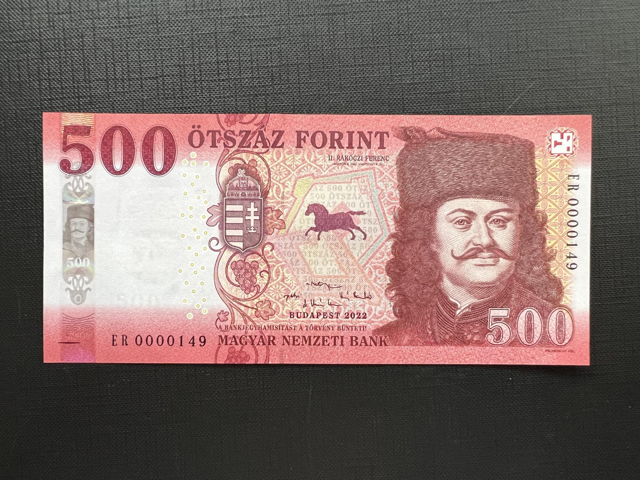 500 Forint (2022) ER 00149 alacsony sorszám UNC
