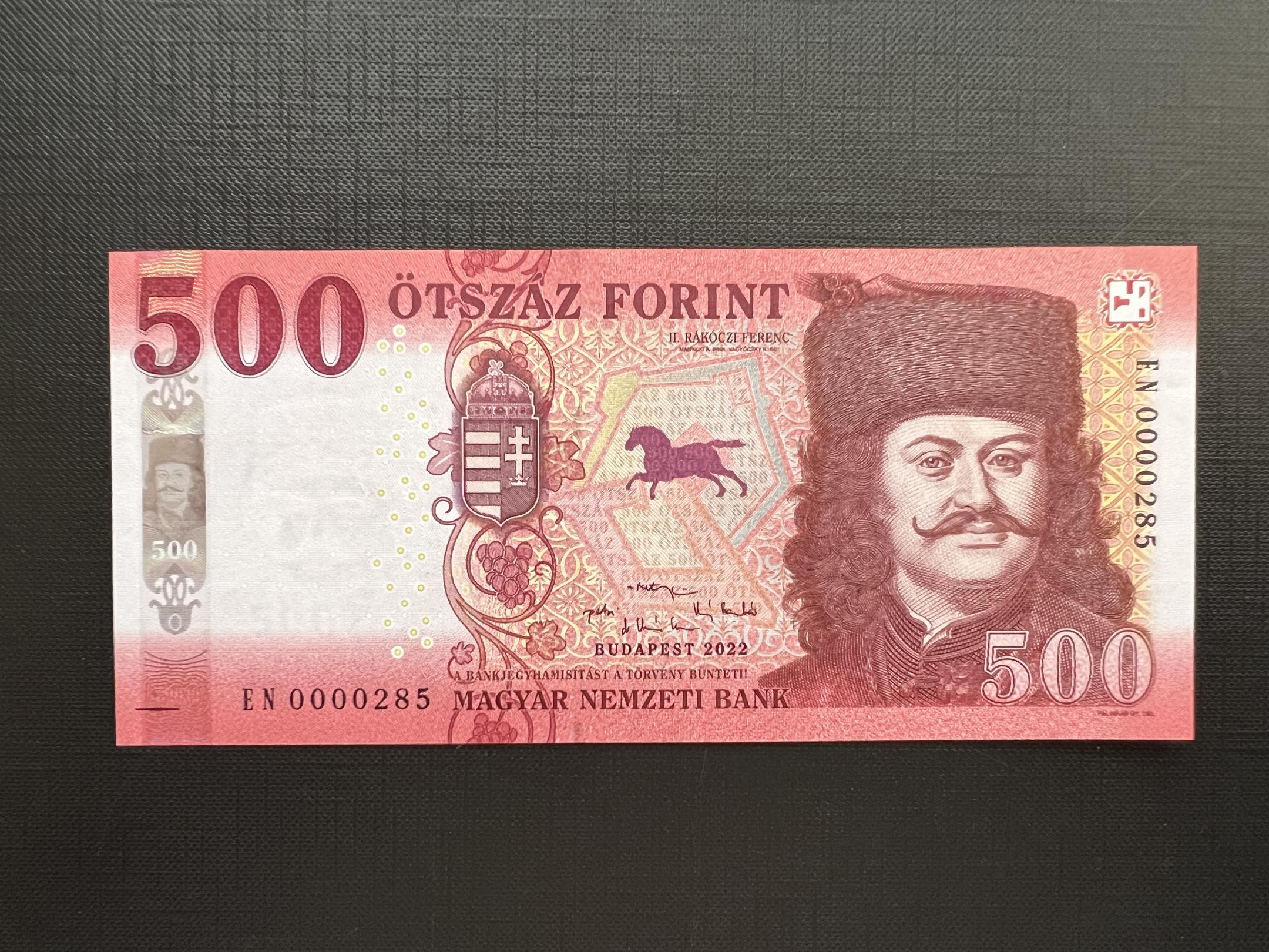 500 Forint (2022) EN 00285 alacsony sorszám UNC