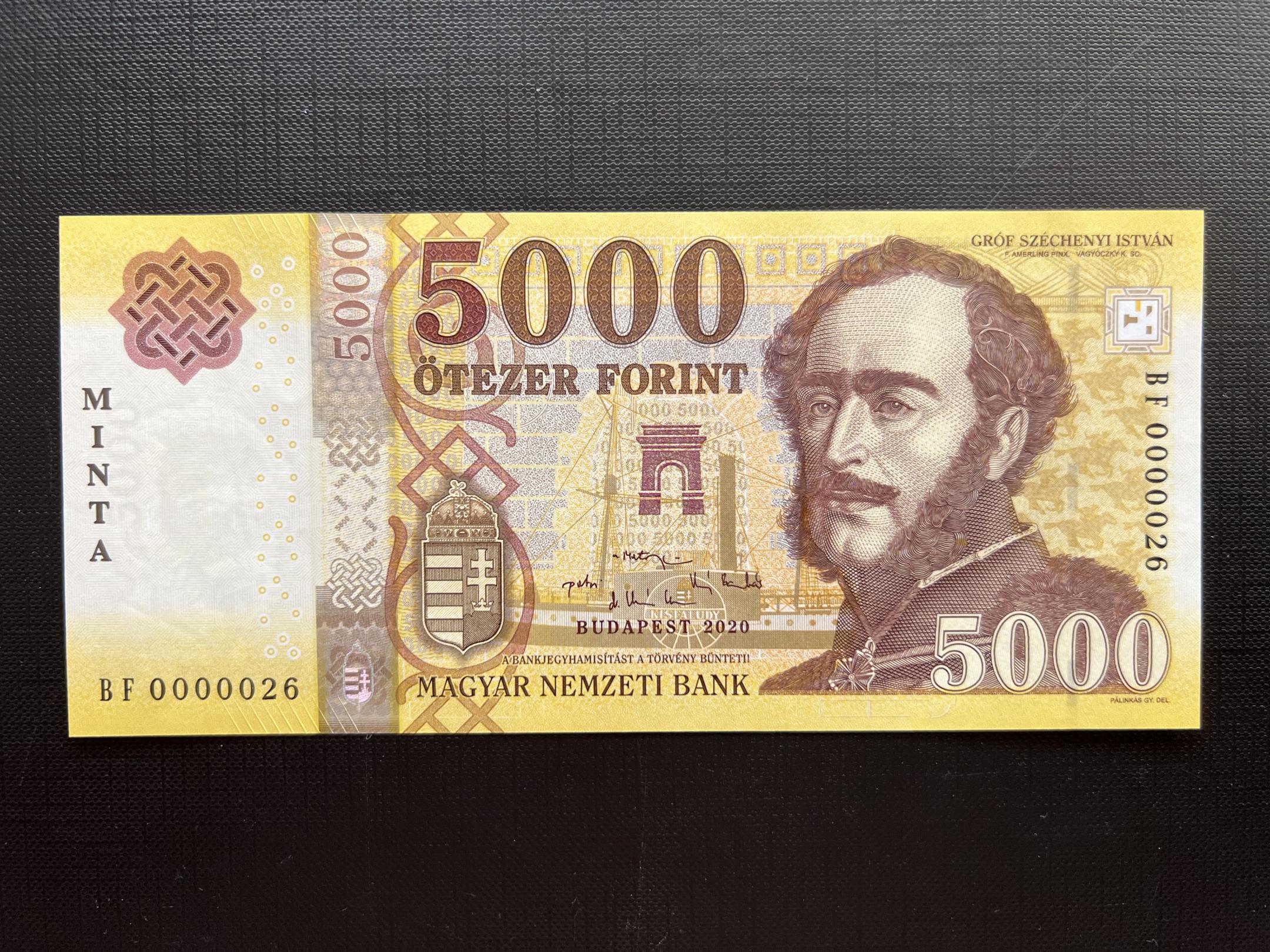 5000 Forint (2020) MINTA BF 00026 alacsony sorszám UNC