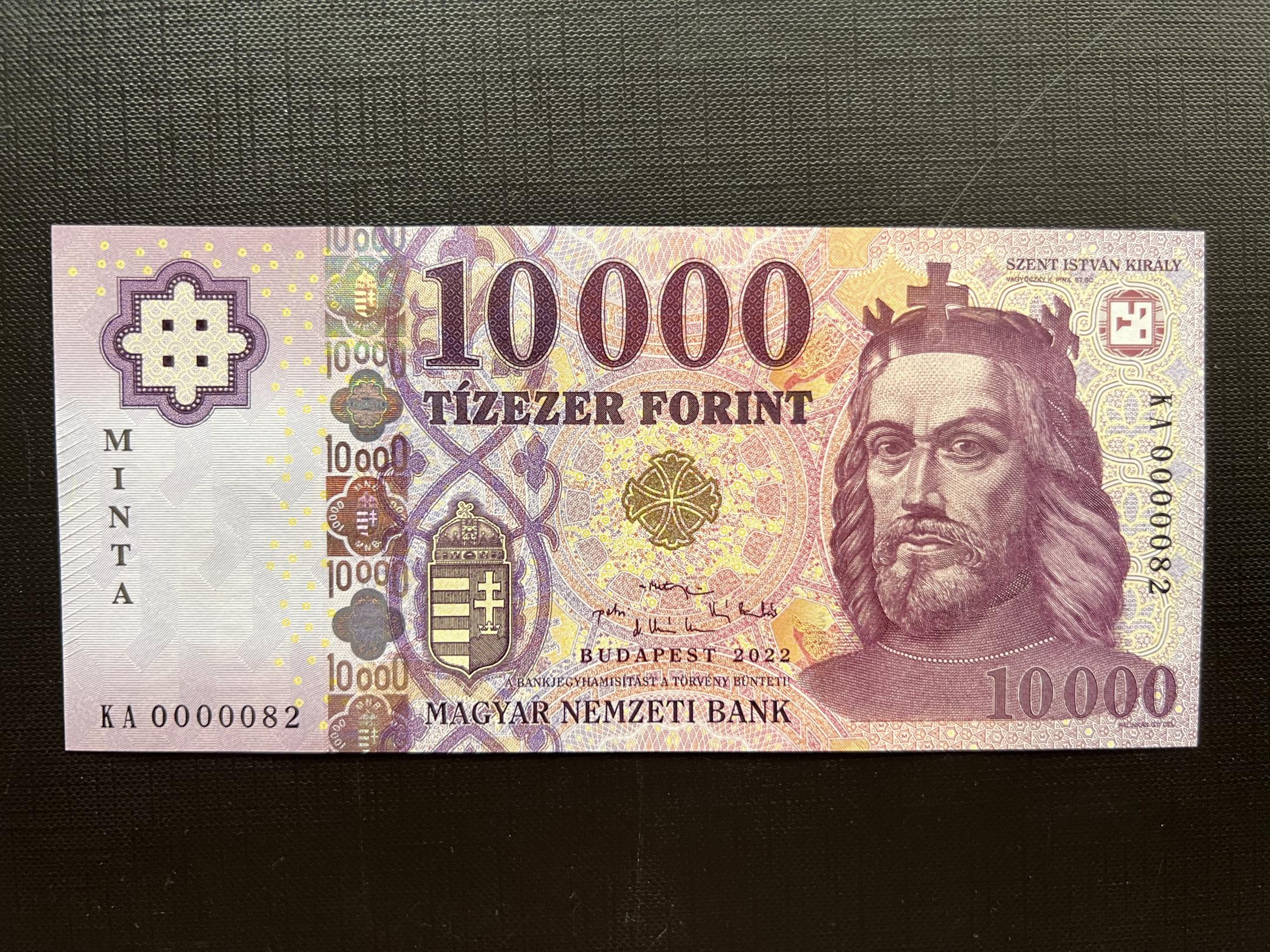 10000 Forint MINTA KA UNC alacsony sorszám 00082 (2022) 