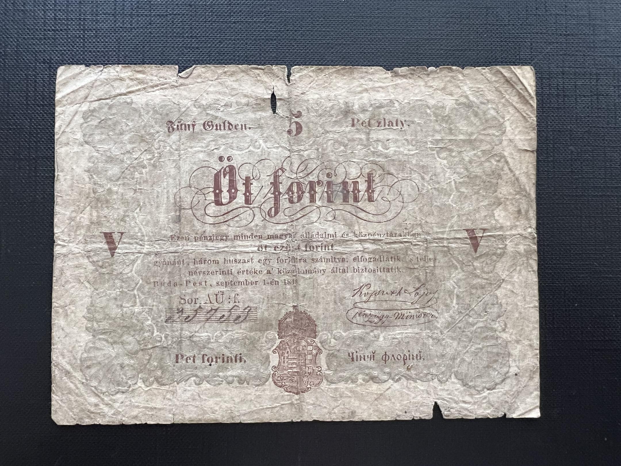 Szabadságharc 5 Forint (1848) Adamo G109 VG
