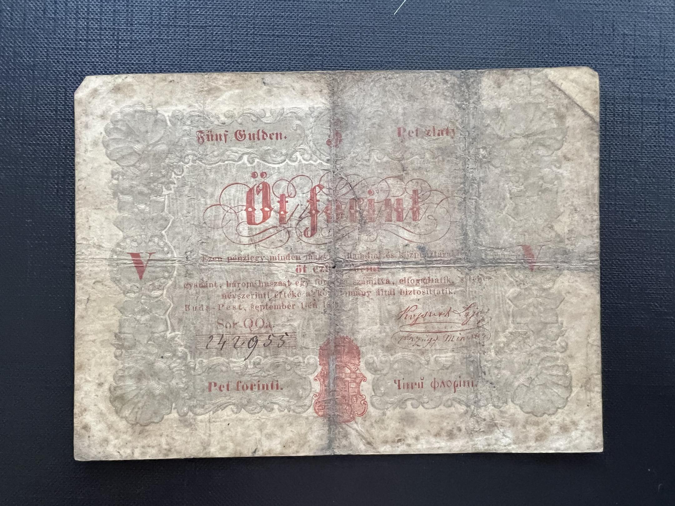 Szabadságharc 5 Forint (1848) Adamo G109 VG