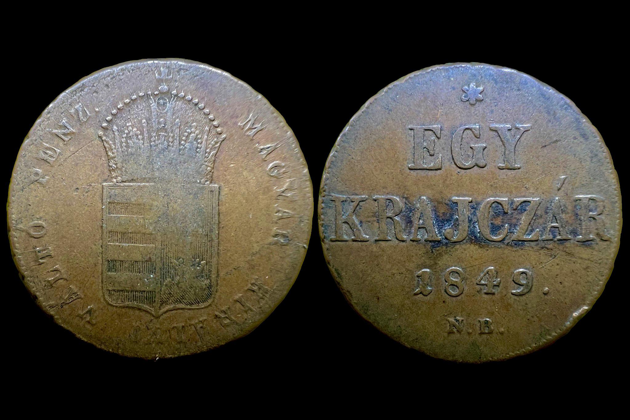 Szabadságharc 1 Krajcár (1849) Adamo B1.1 