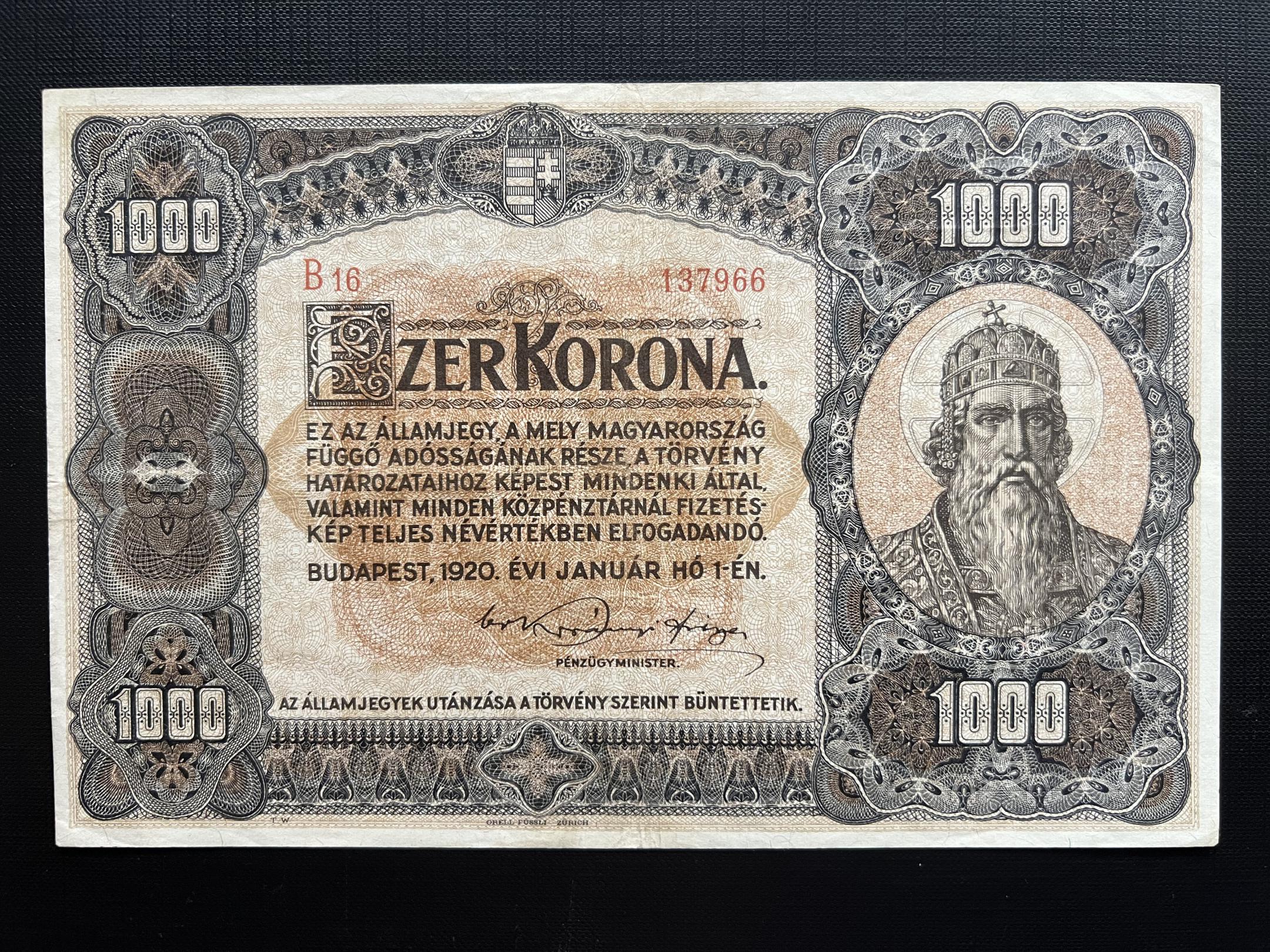1000 Korona (1920)B Adamo K36 EF