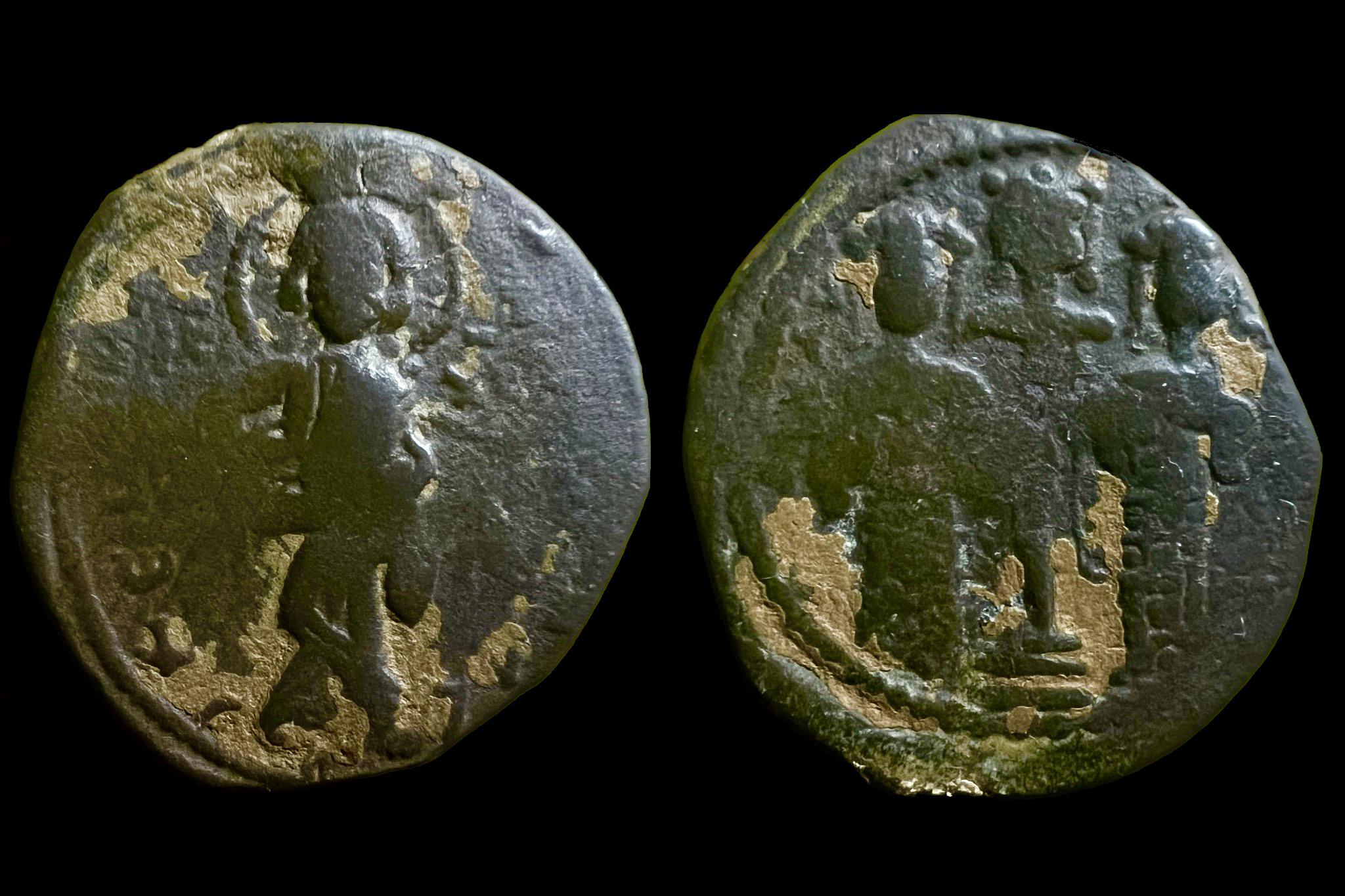 X. Kónsztantinosz Ducas és Eudocia (1059-1067) follis sivatagi patina Sear1853