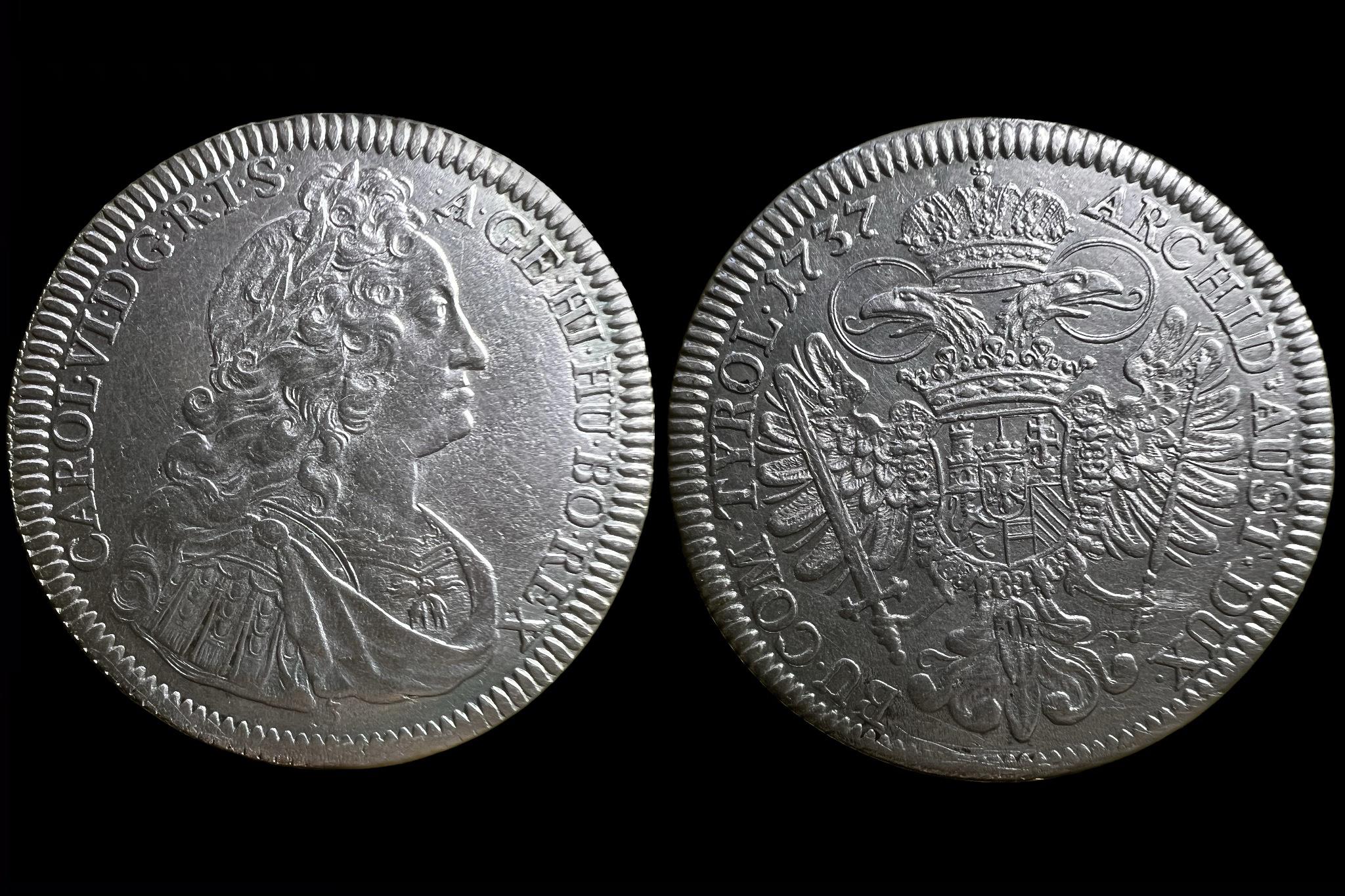 III. Károly tallér (1737) (mellrész alatt 3-as szám!!!)R! DAV1056