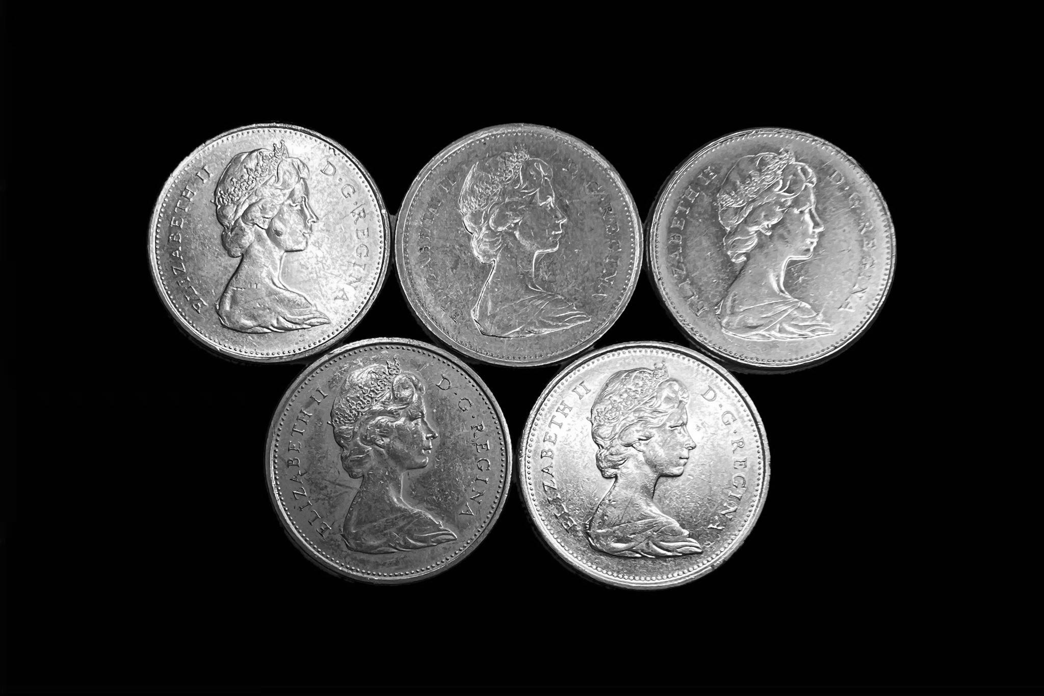 Canada 25 Cents lot 5db 