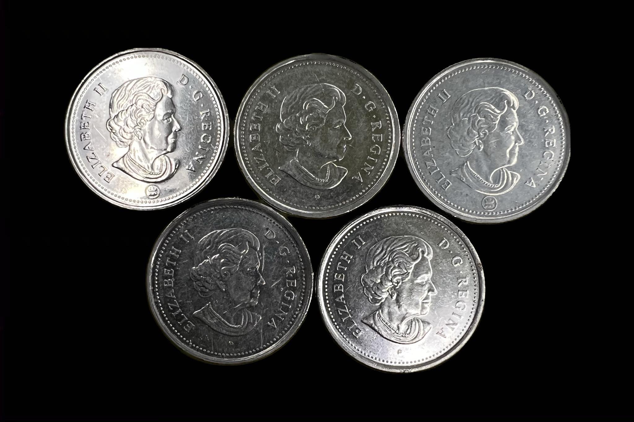 Canada 25 Cents lot 5db