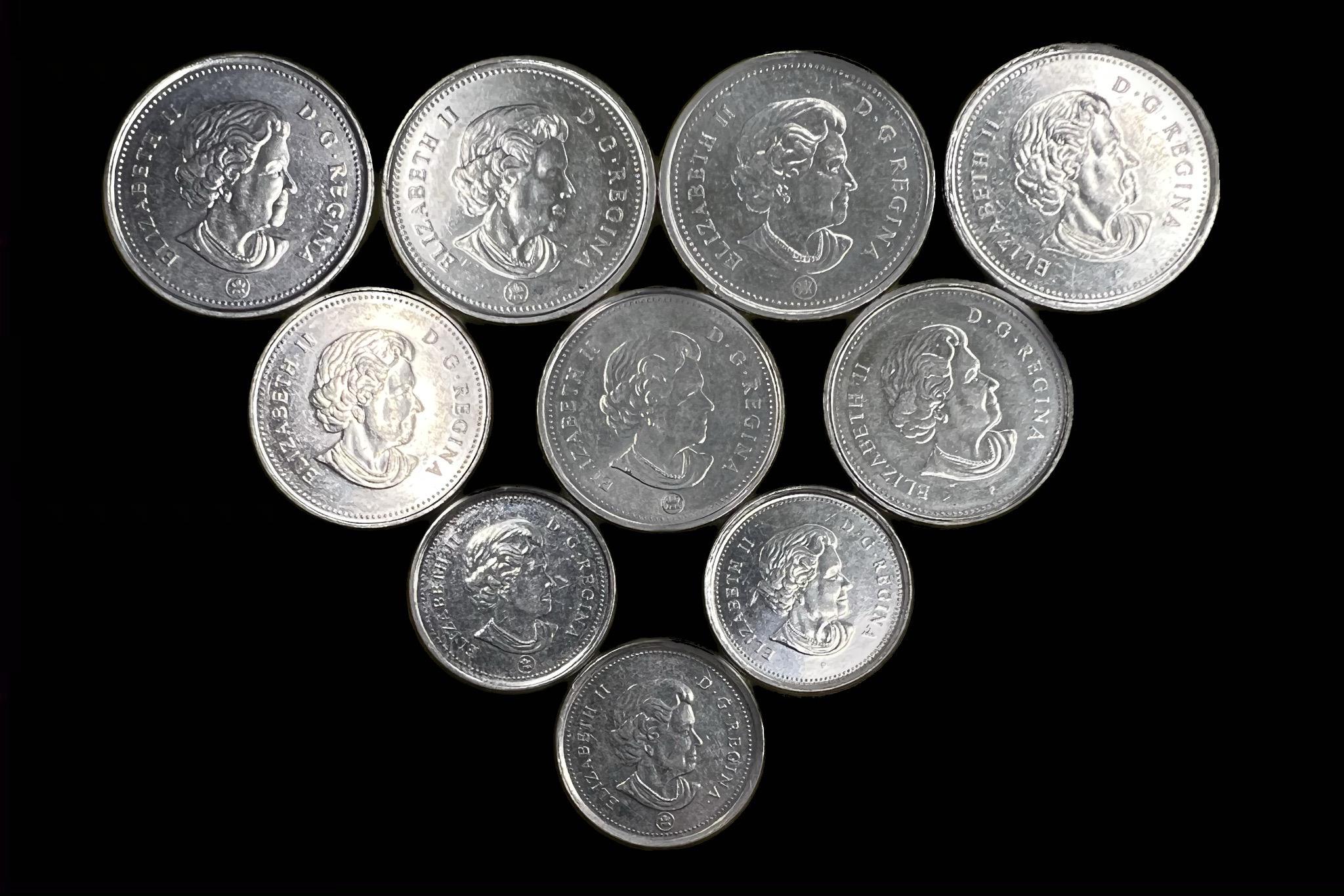 Canada vegyes Cents lot 10db