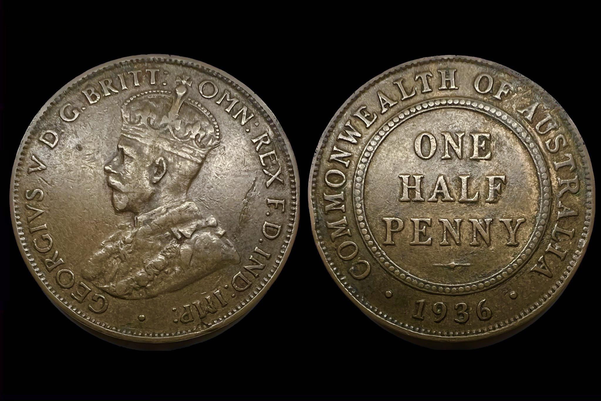 Ausztrália 1/2 Penny (1936) KM22 