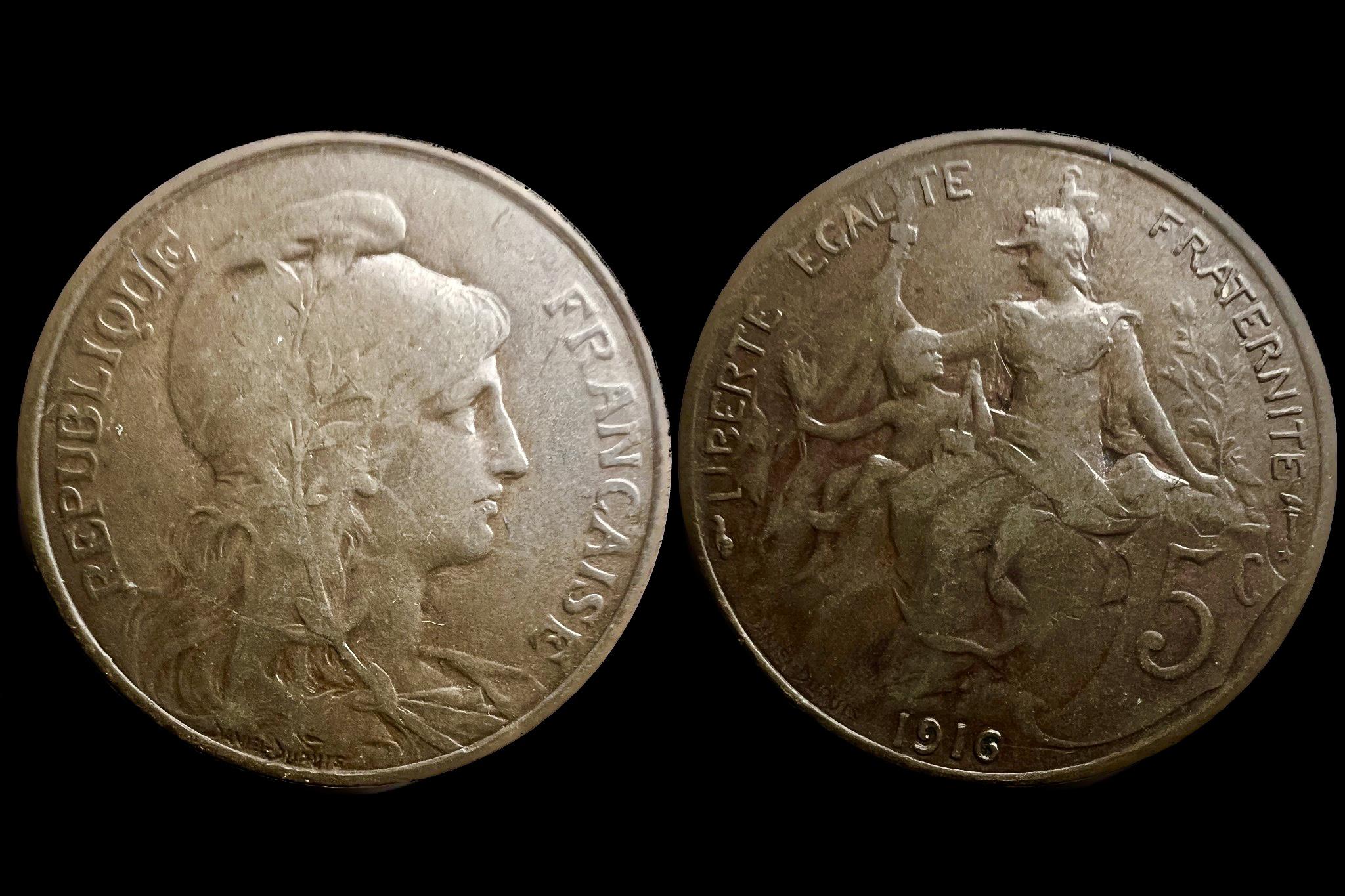 Francia 5 centimes (1916) Gad165 