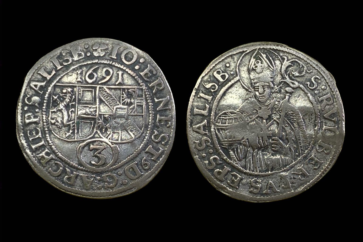 Johann Ernst von Thun (Erzbistum Salzburg 1691) 3 krajcár BR3528