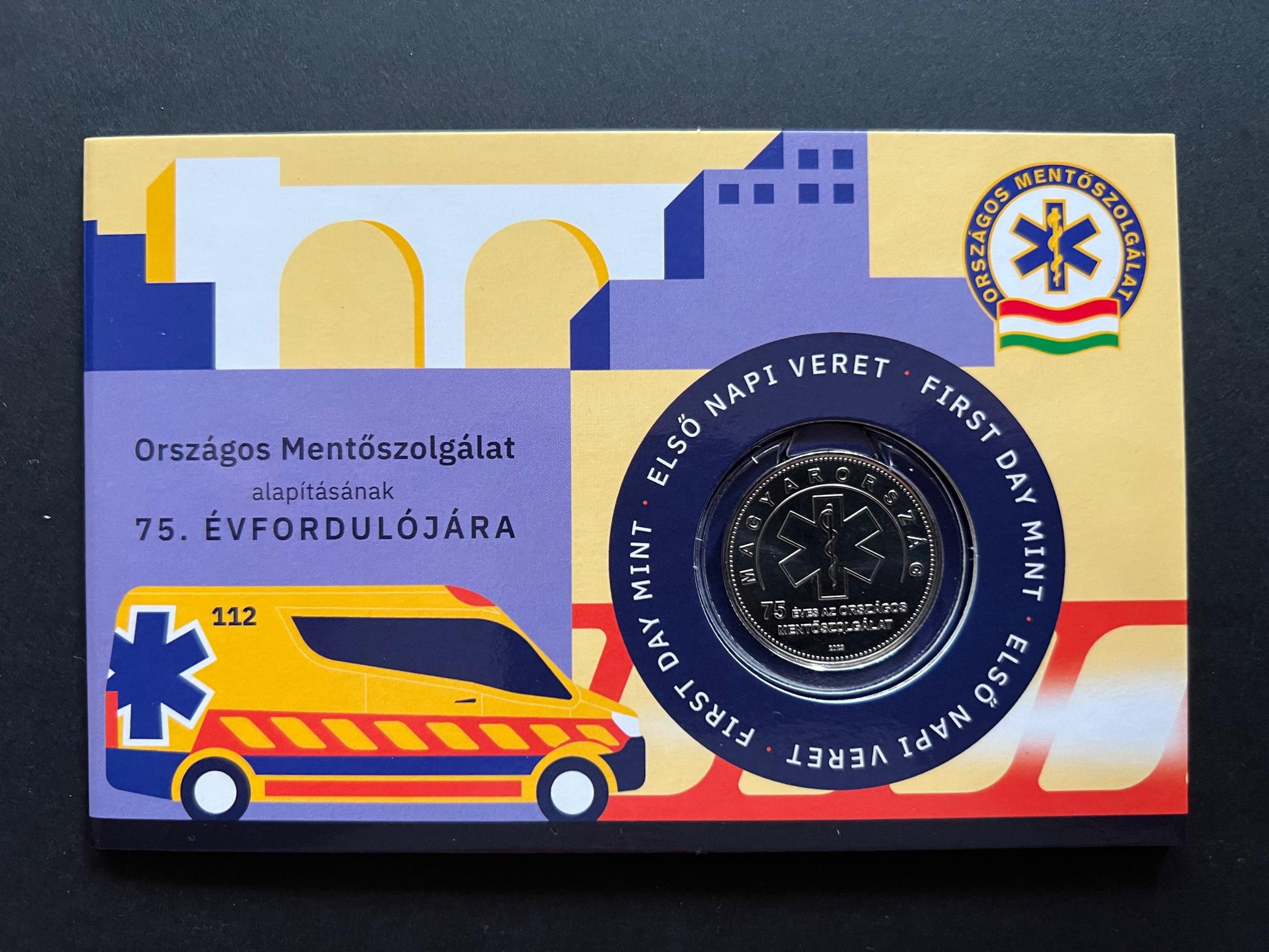 2023. évi Országos Mentőszolgálat 50 Ft első napi veret díszcsomagolásban sorszámozott