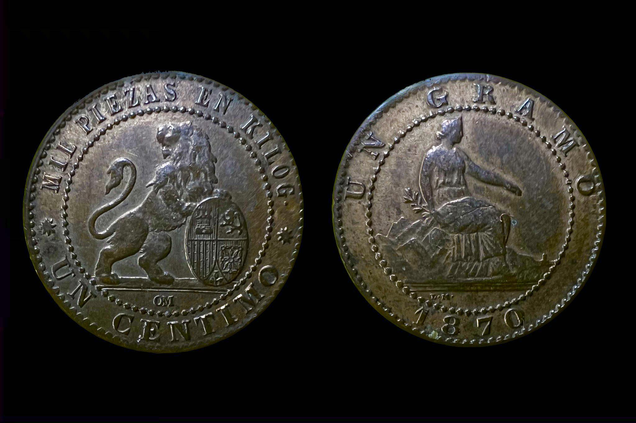 1 Centimo Spanyolország (1870) KM660 