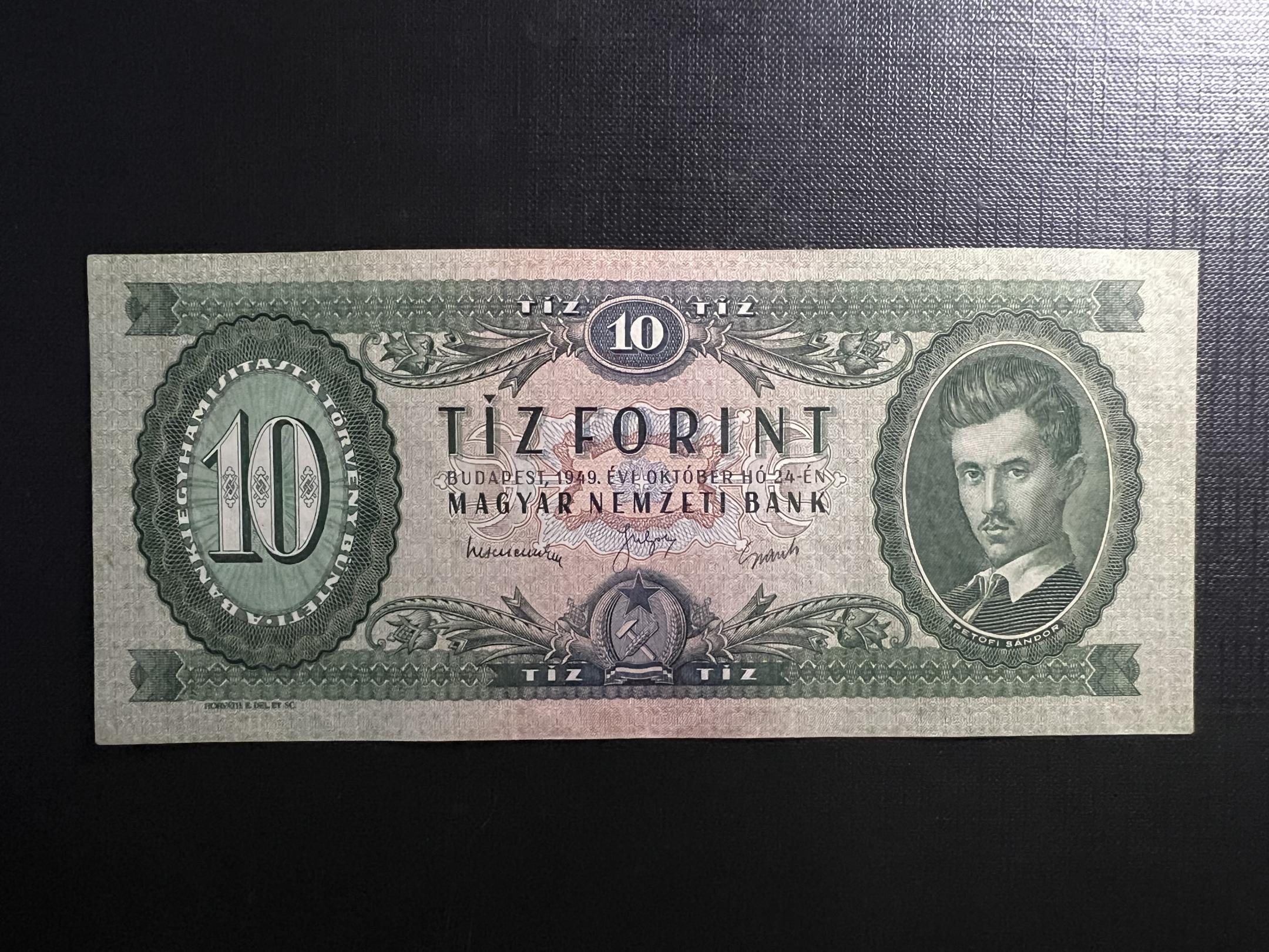 10 Forint (1949)EF+ Adamo F3 