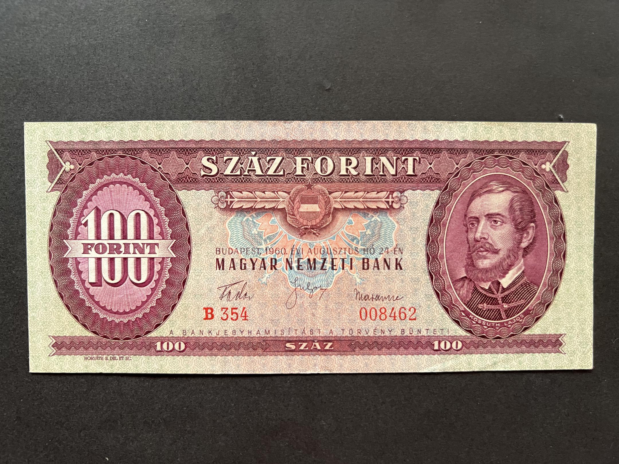 100 Forint 1960 EF Adamo F30 