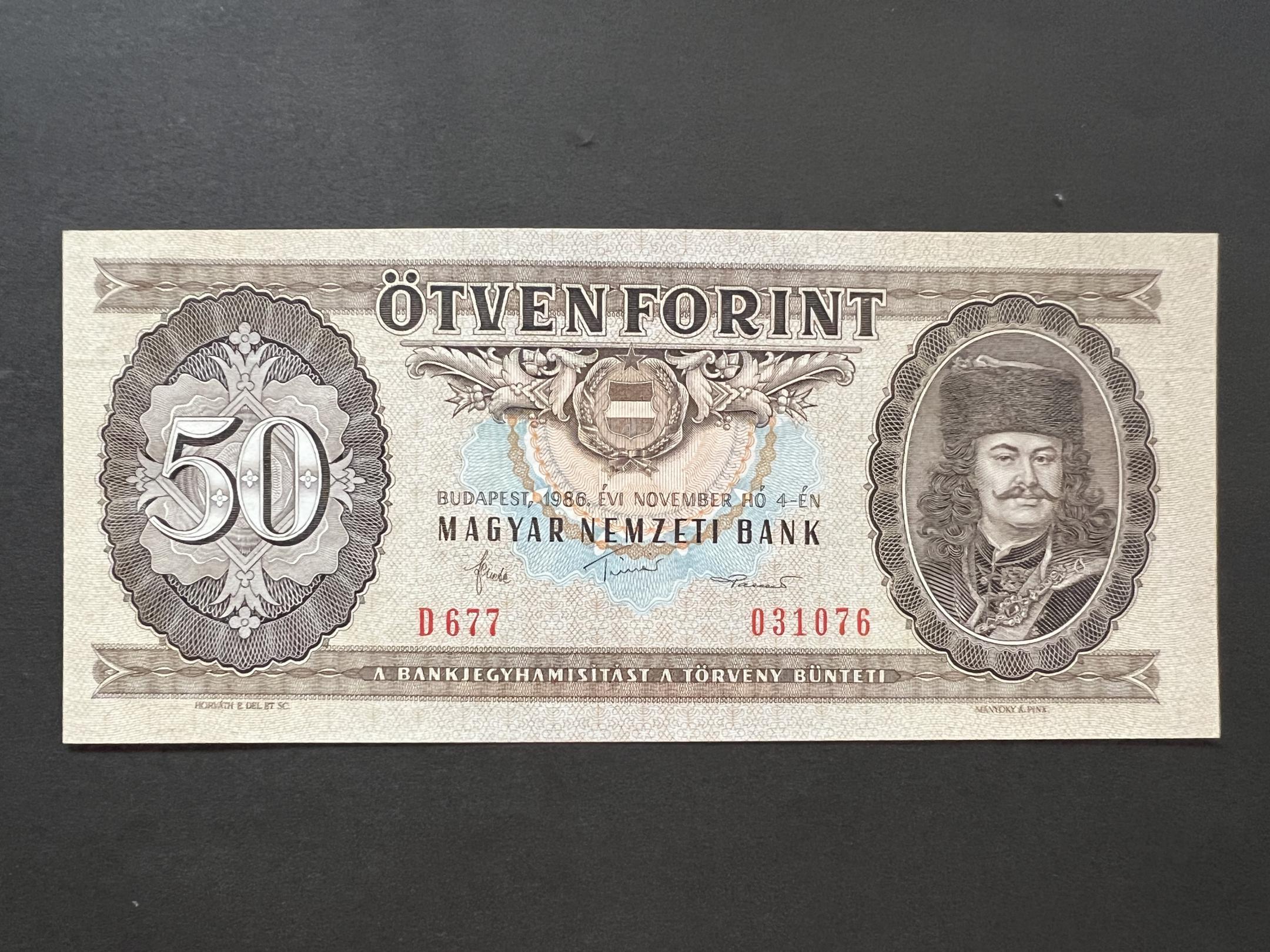 50 Forint 1986 D UNC Adamo F24 