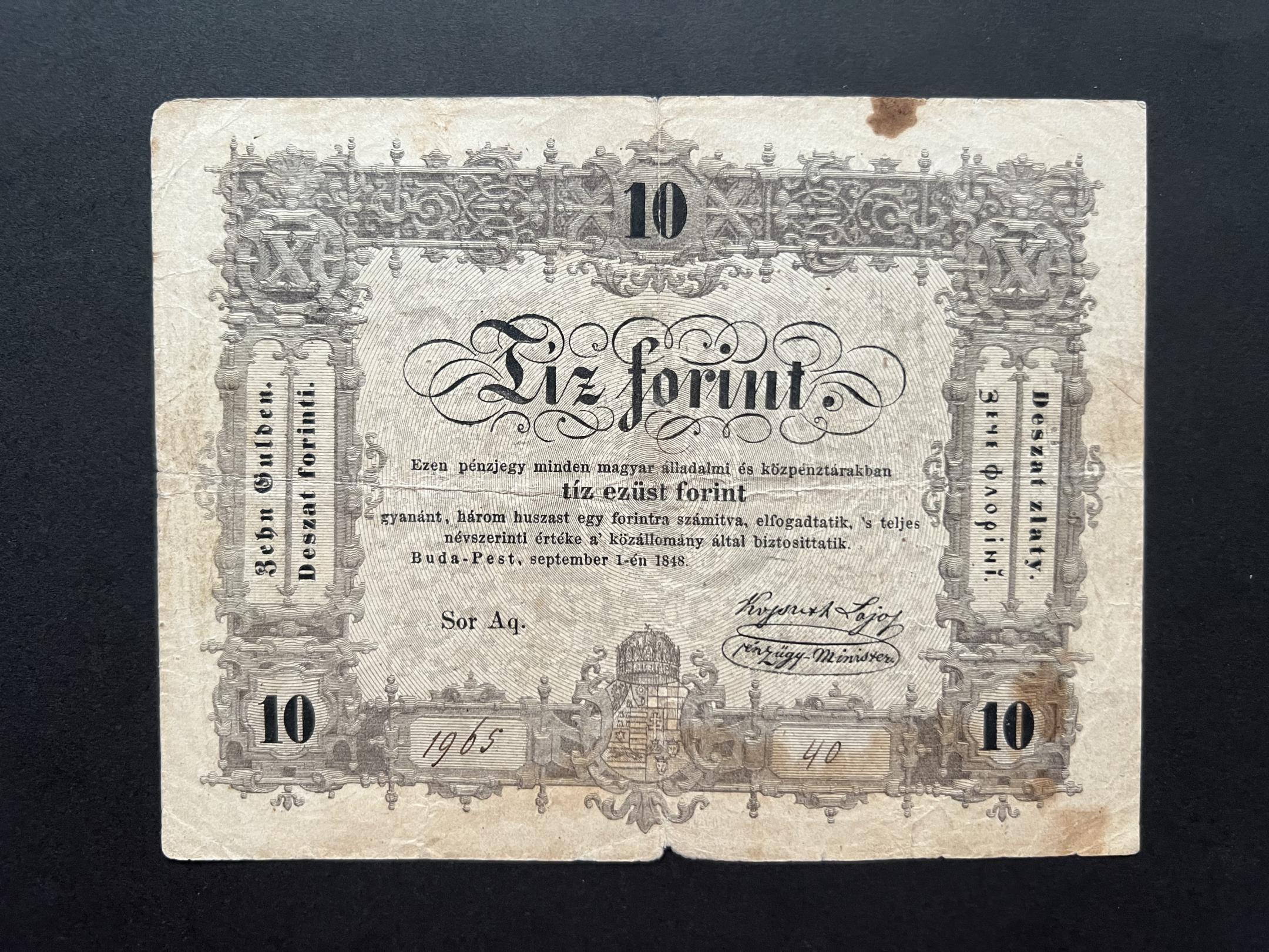 Szabadságharc 10 Forint (1848) F Adamo G111 