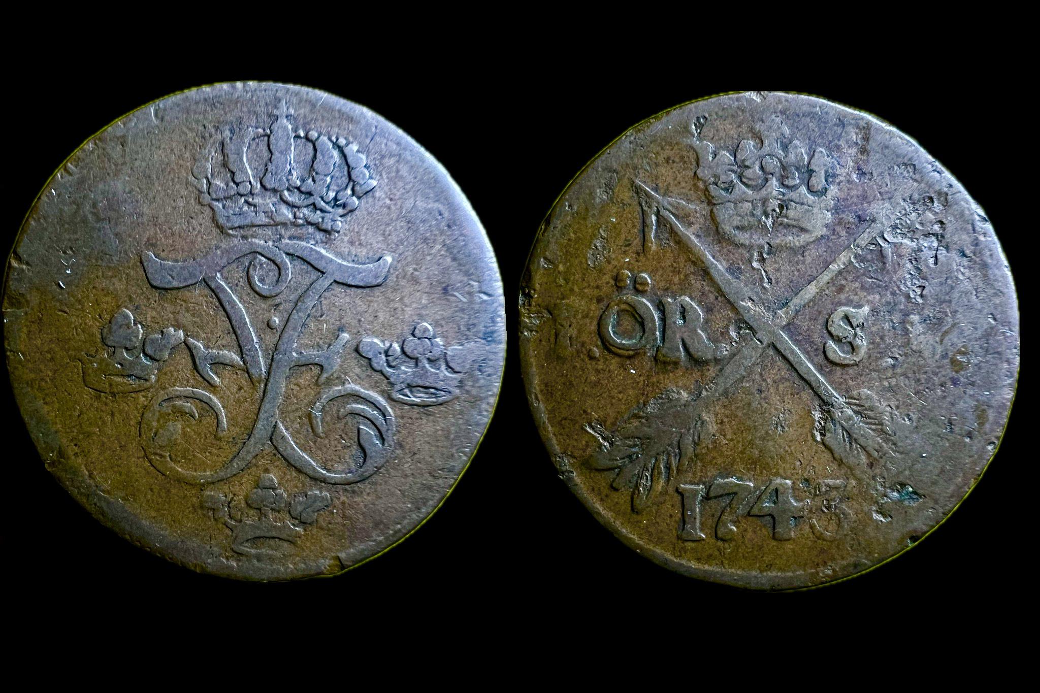 I. Frigyes (svéd) 1 Öre Silvermynt (1749) KM416 