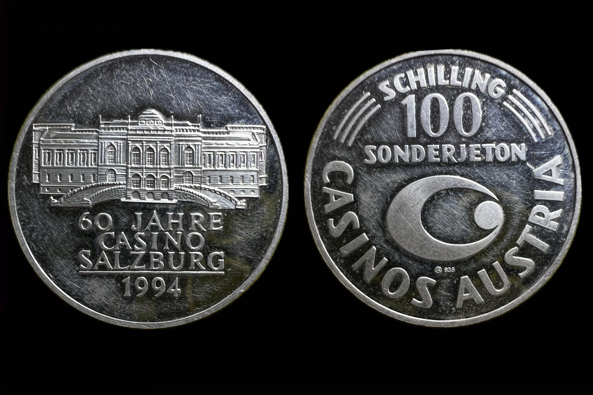 Casino zseton 100 Schilling Ausztria PP