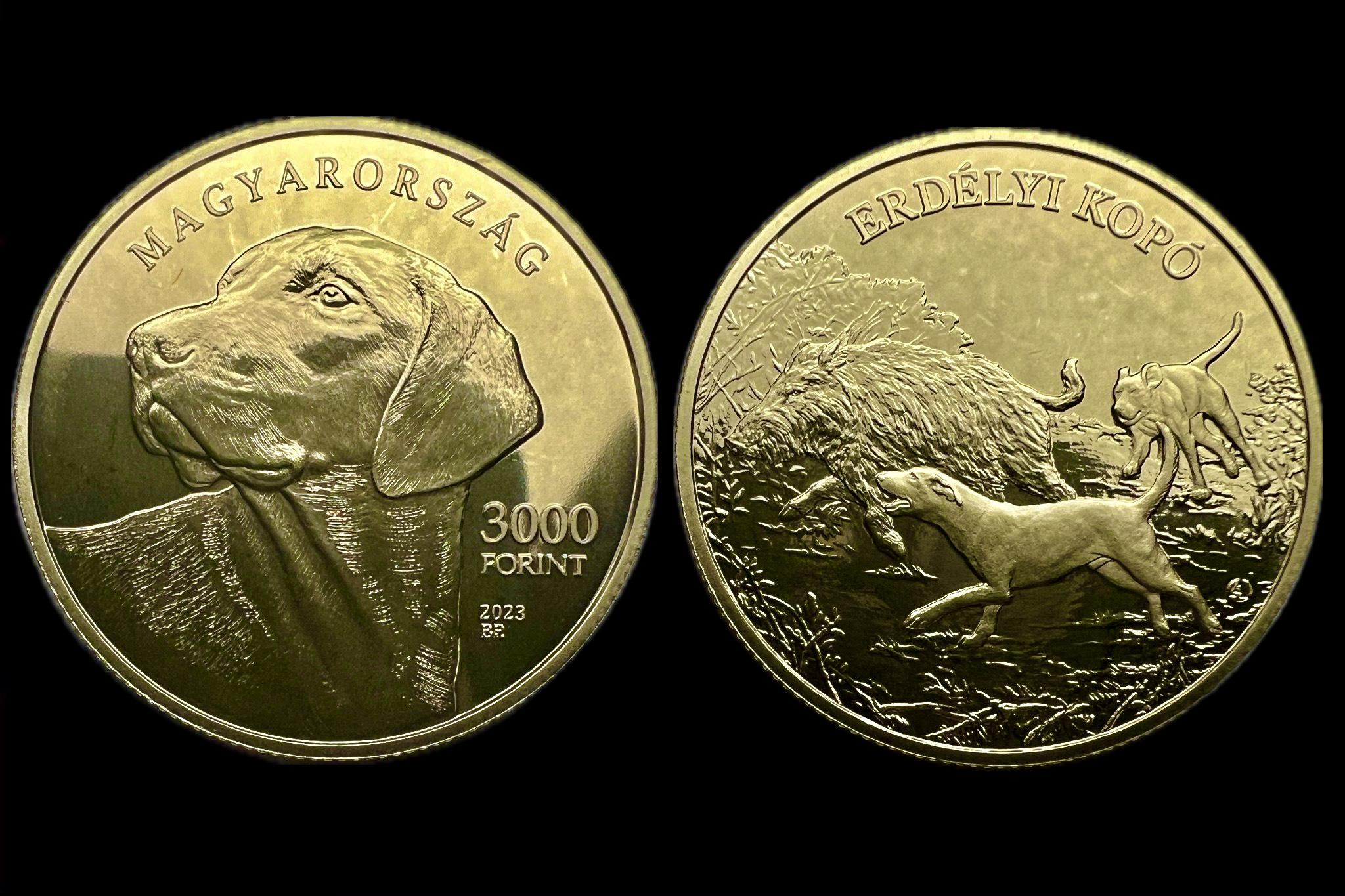 2023. évi Erdélyi kopó színesfém emlékérme UNC prospektussal