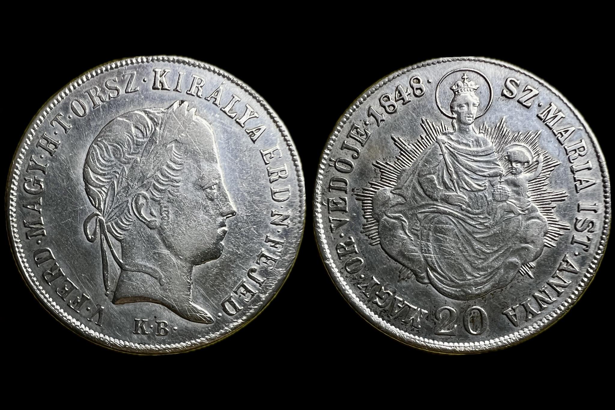 Szabadságharc 20 Krajcár (1848) K-B Adamo B5 