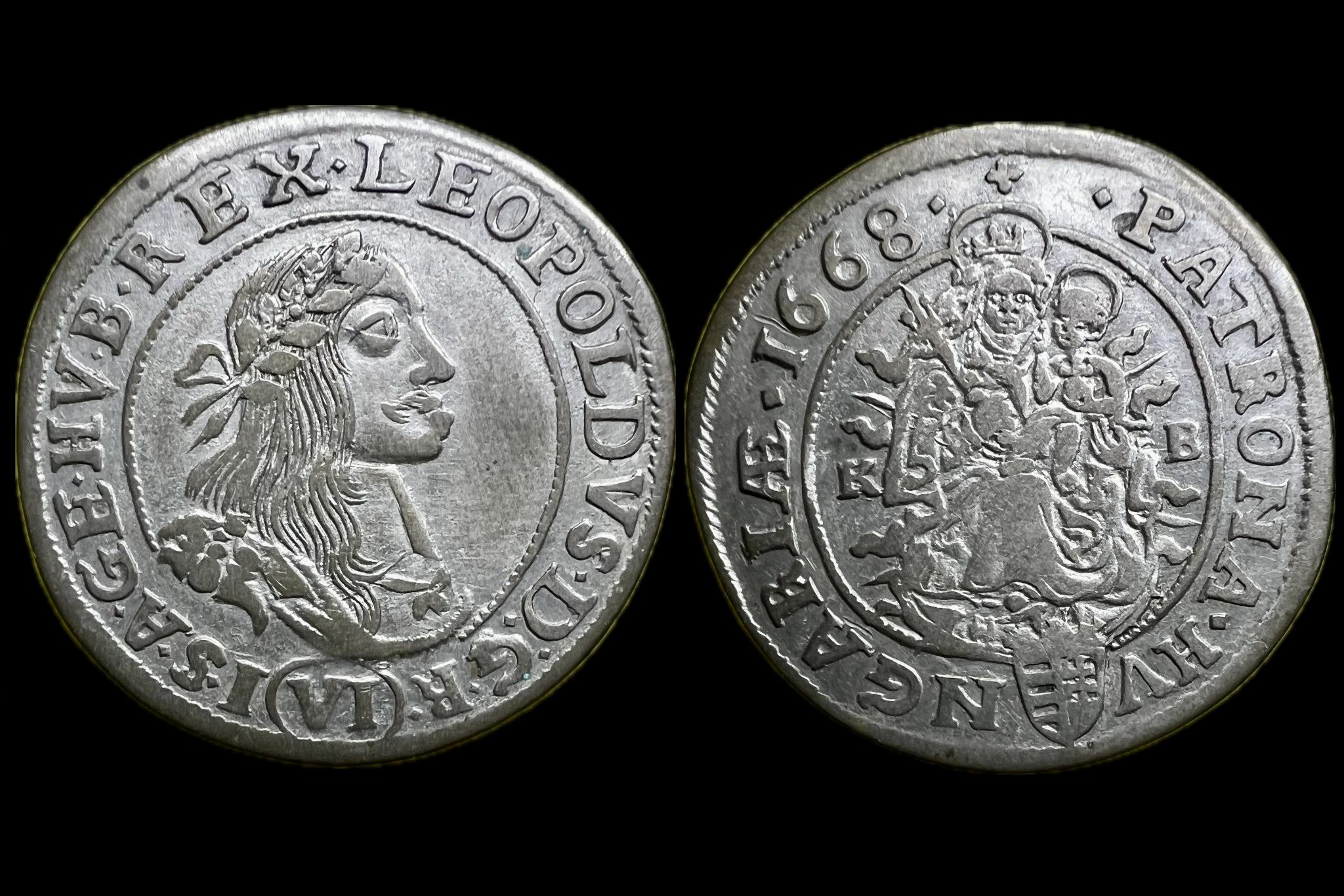 I. Lipót 6 Krajcár (1668) KB ÉH-1072 