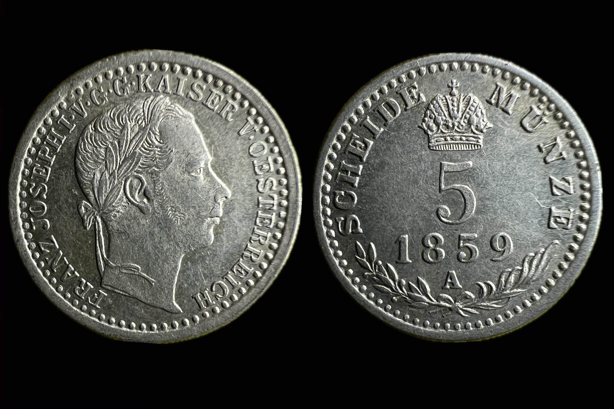 Ferenc József 5 krajcár (1859)A Frühwald 1612. (J.324) 