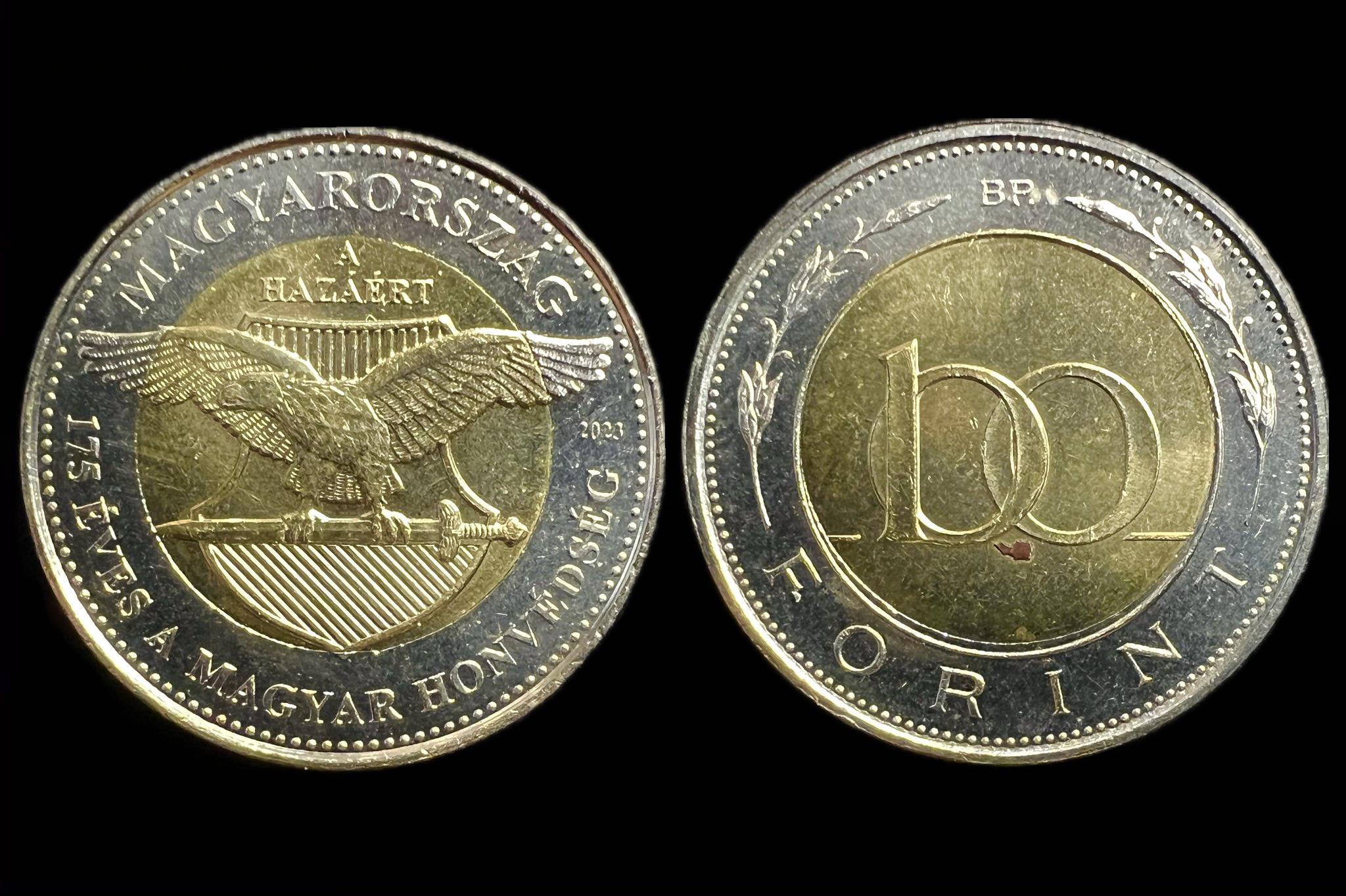 2023 100 Forint 175 éves a Magyar Honvédség