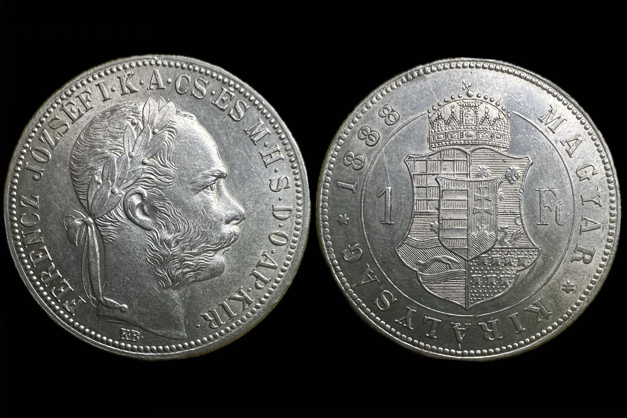 Franz Joseph 1 Forint (1888) K-B aUNC  Adamo M15 
