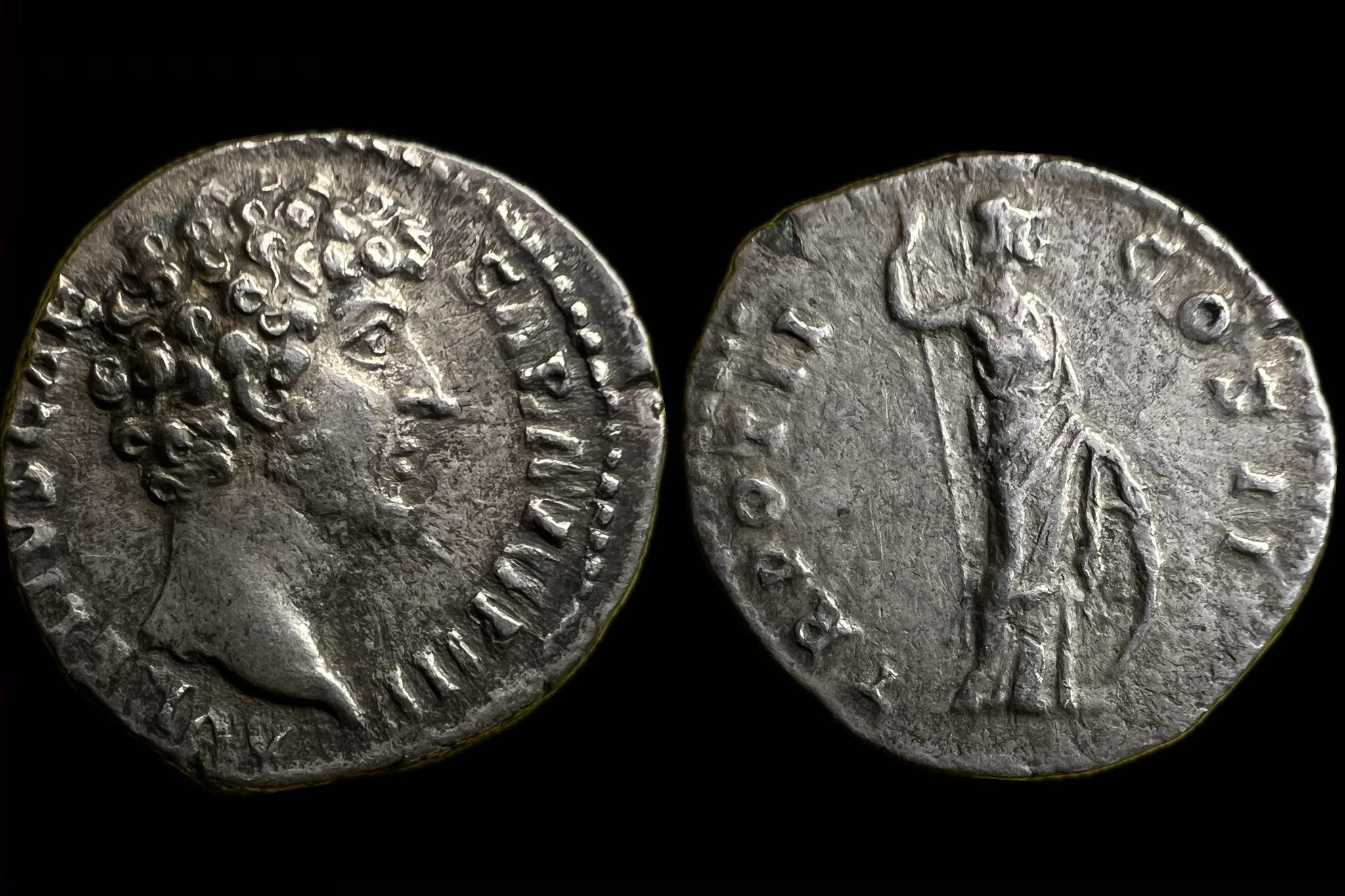 Marcus Aurelius dénár (i.sz.161-180) TR POT II COS II RIC 438/b 